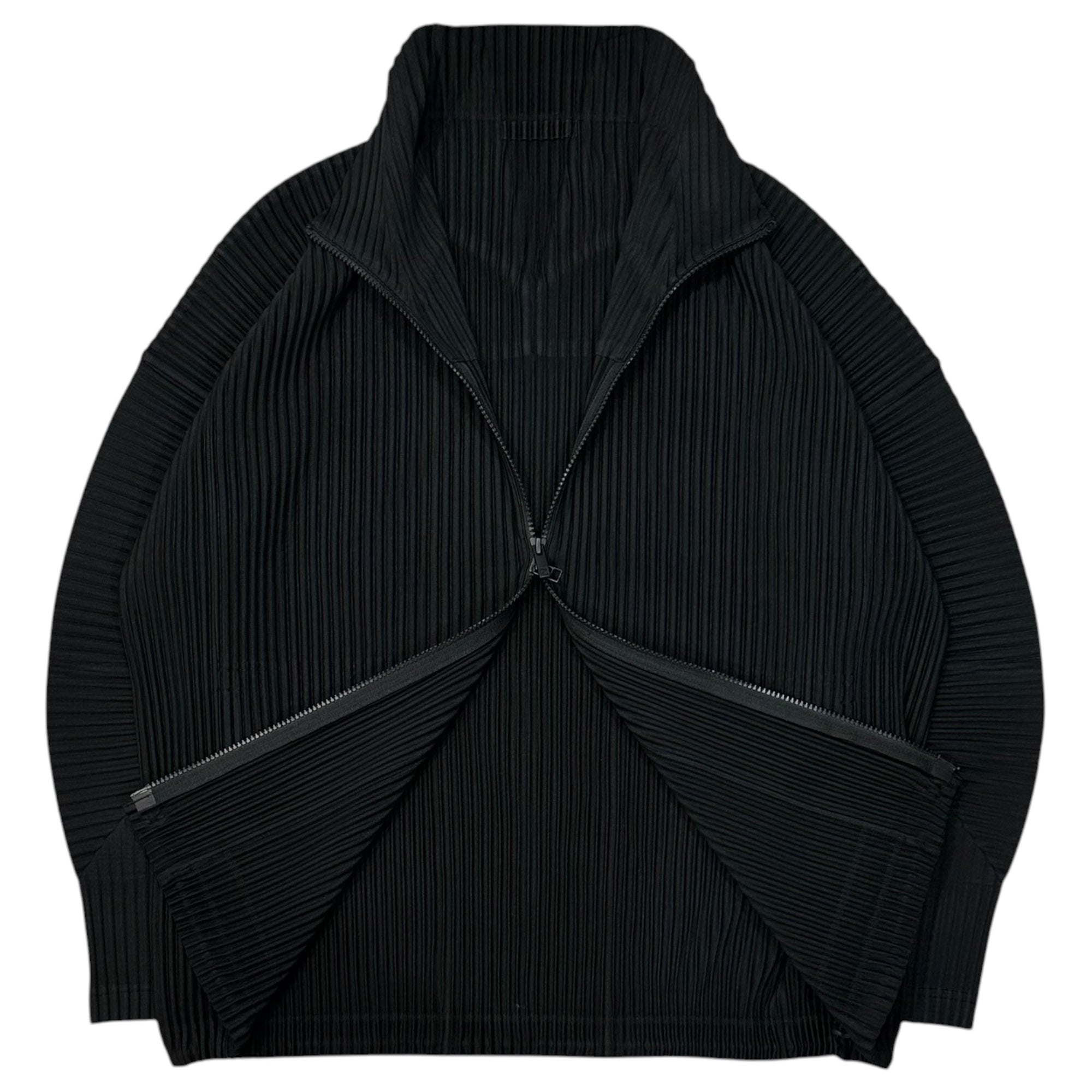 HOMME PLISSE ISSEY MIYAKE(オムプリッセイッセイミヤケ) 2025AW MONTHLY COLORS : AUGUST プリーツ ジップ アップ ジャケット HP53JL081 2 ブラック