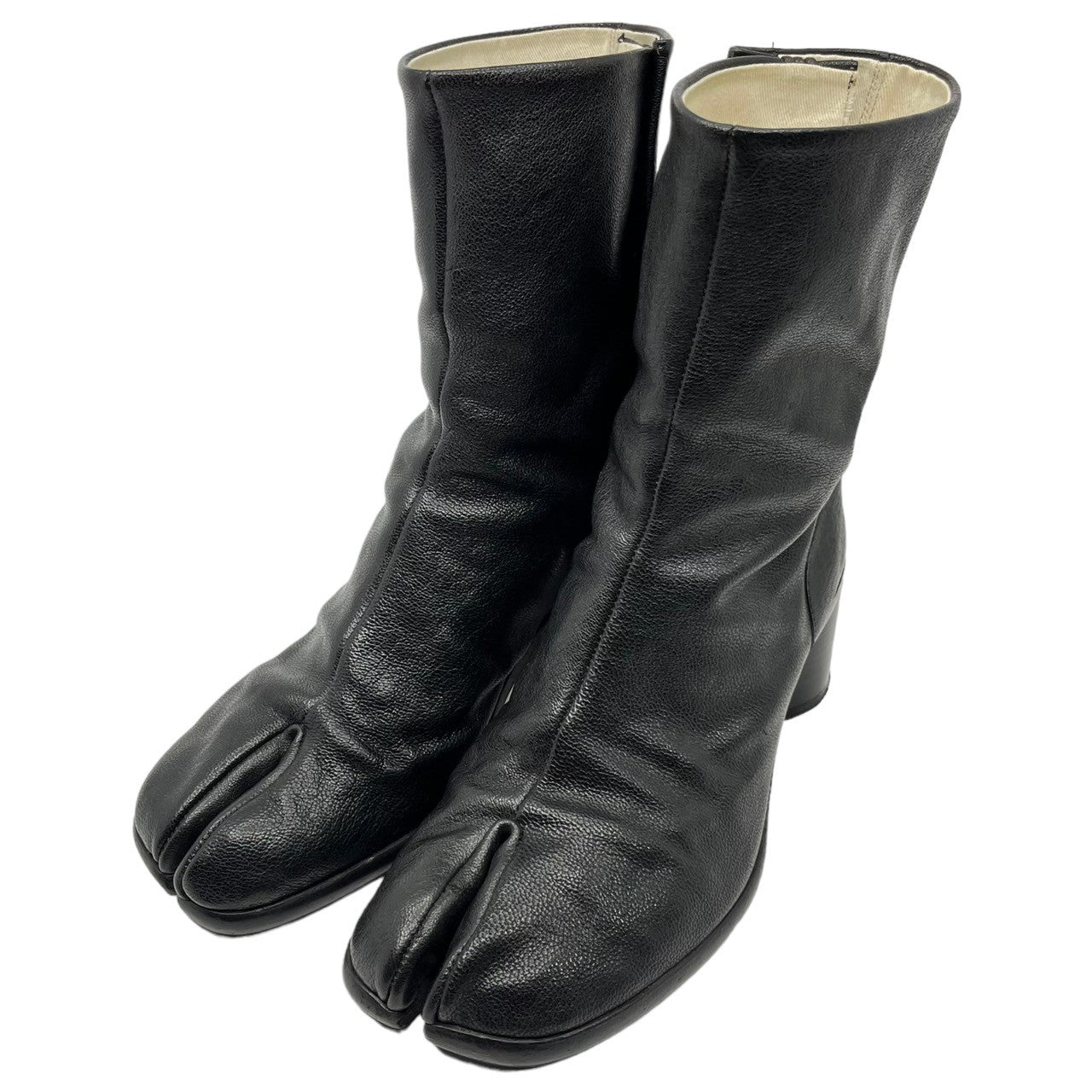 MAISON MARGIELA(メゾンマルジェラ) 21SS TABI BOOTS 足袋 ブーツ シボ革 ヒール S57WU0220 SIZE 39(24.5~25.0程度) ブラック 箱付