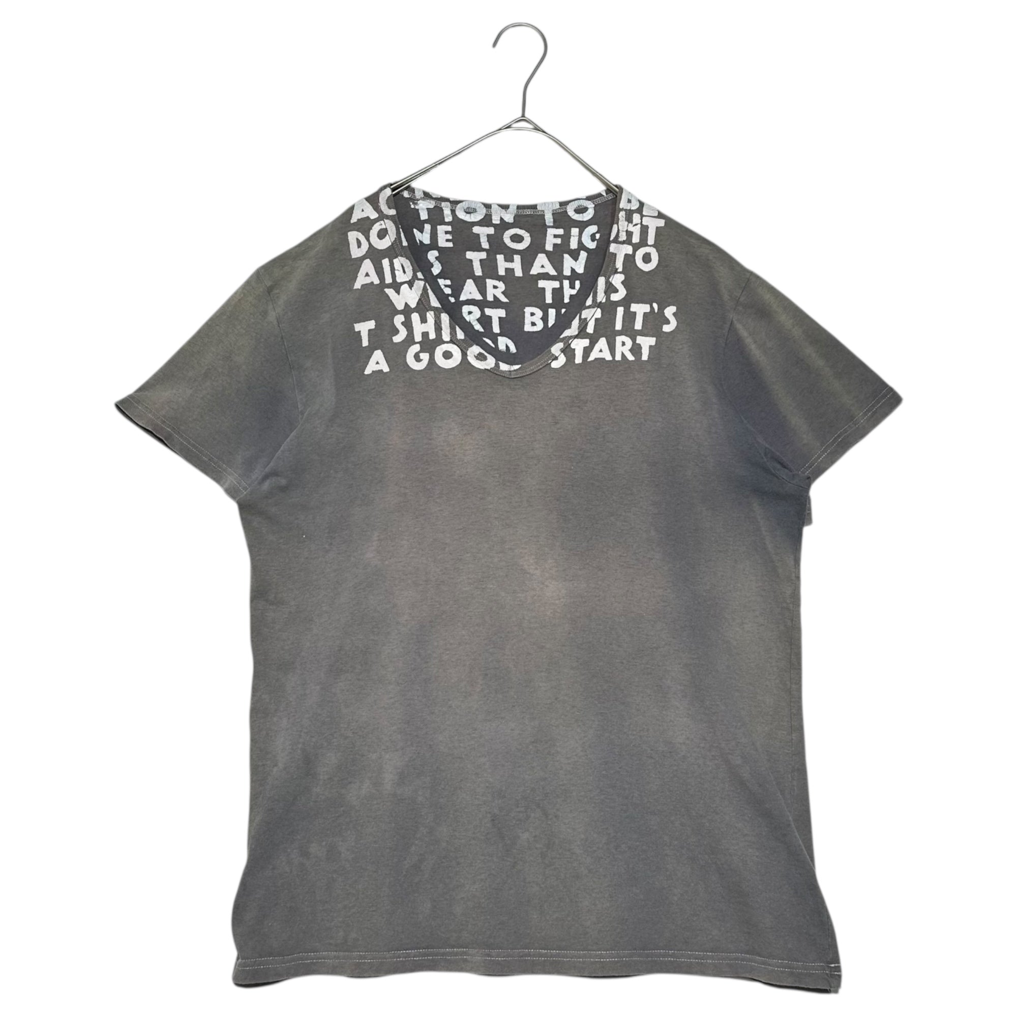 Maison Martin Margiela(メゾン マルタンマルジェラ) 08SS AIDS TEE エイズ Tシャツ 本人期 31 GC099 M(少し大きめ) グレー×ホワイト アーカイブ