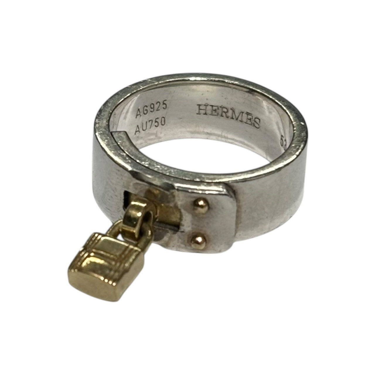 【SALE対象外】HERMES(エルメス) Silver & Gold Kelly Ring シルバー ゴールド コンビ ケリー リング 旧型 53(13号程度) シルバー×ゴールド AG925 × AU750