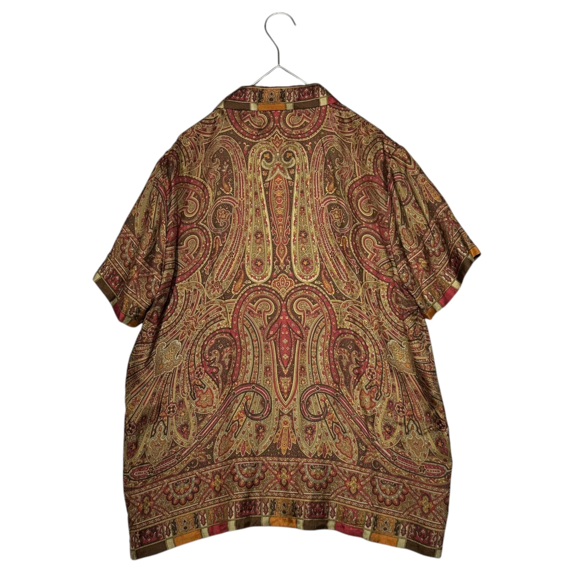 robe de chambre COMME des GARCONS(ローブドシャンブルコムデギャルソン) 99SS All paisley pattern short sleeve silk shirt 総ペイズリー 柄 半袖 シルク シャツ RB-10014M M ベージュ×ピンク AD1998