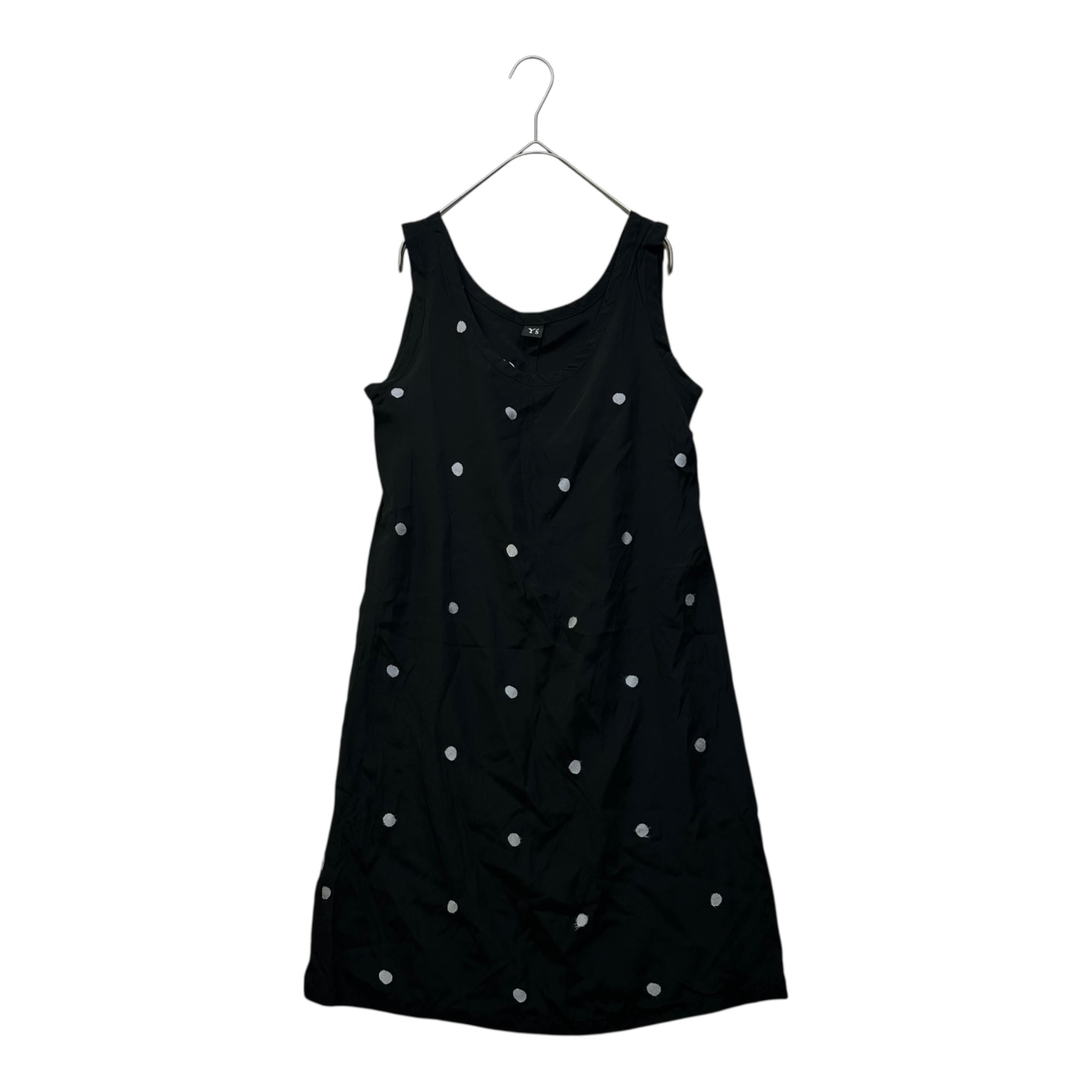 Y's(ワイズ) Sleeveless Polka Dot Mini Dress ノースリーブ ドット ミニ ワンピース YQ-D15-204 FREE ブラック×グレー