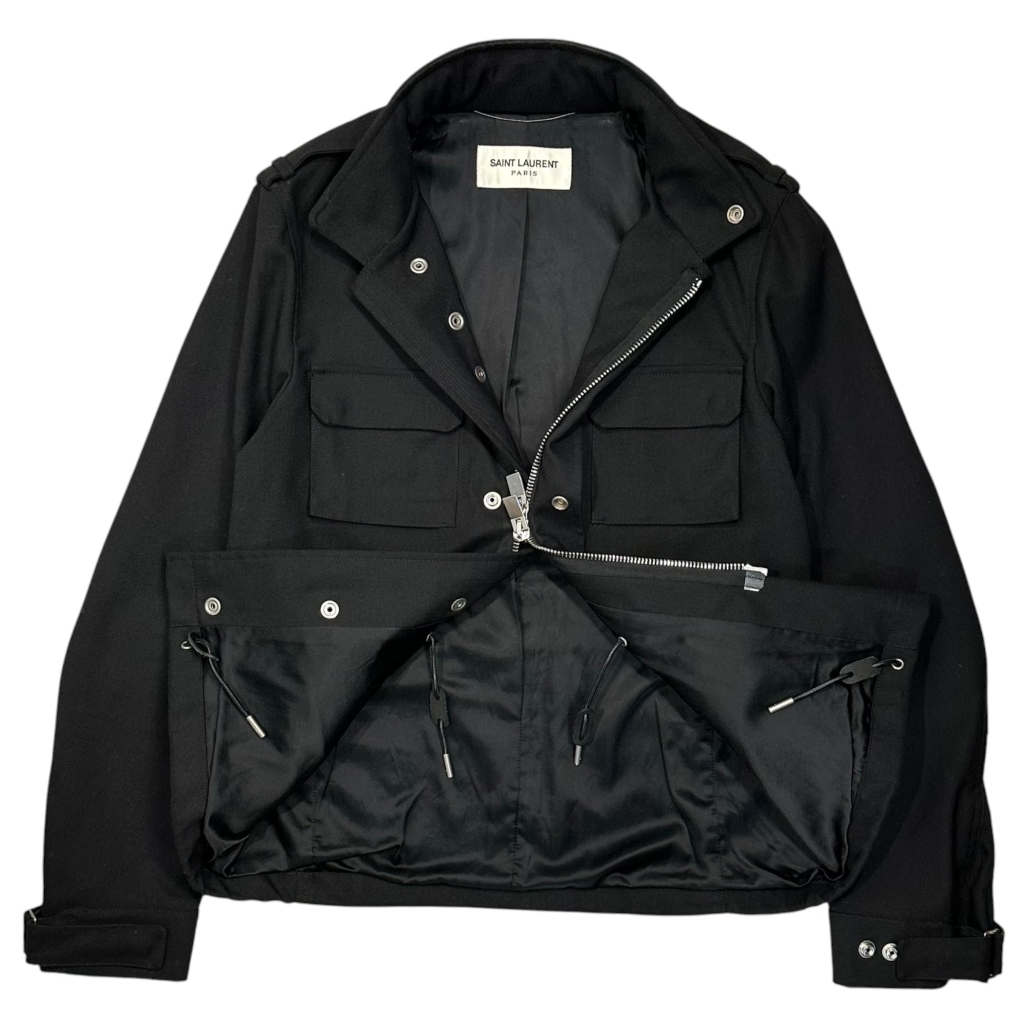 SAINT LAURENT PARIS(サンローランパリ) 13SS By Hedi Slimane M-65 T/C JKT エディ期 ポリコットン フィールド ジャケット 314600 44 ブラック エディ ファーストコレクション ミリタリー
