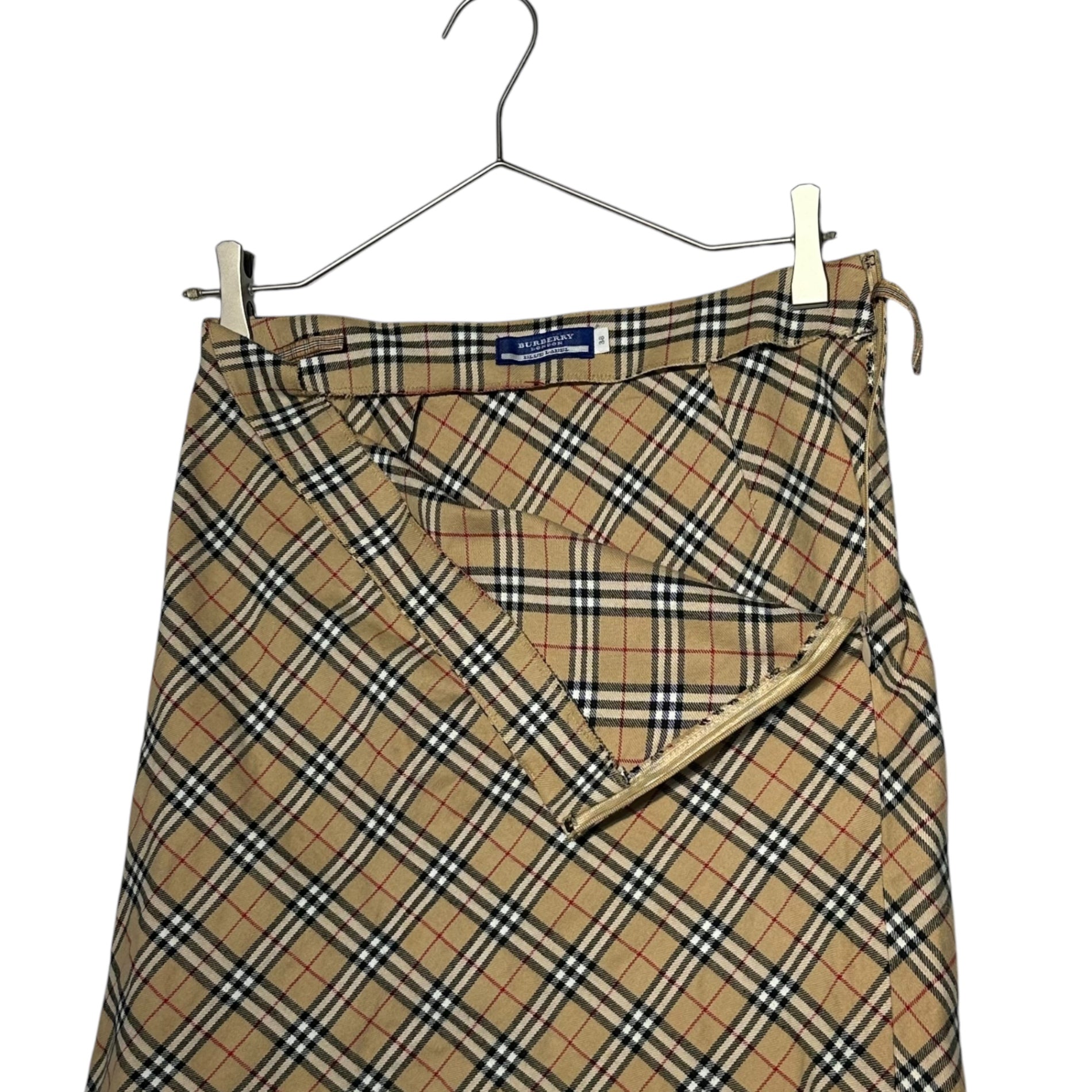 BURBERRY BLUE LABEL(バーバリーブルーレーベル) Nova Check Mini Tight Skirt ノヴァチェック ミニ タイト スカート FX584-116 38 ベージュ タータン