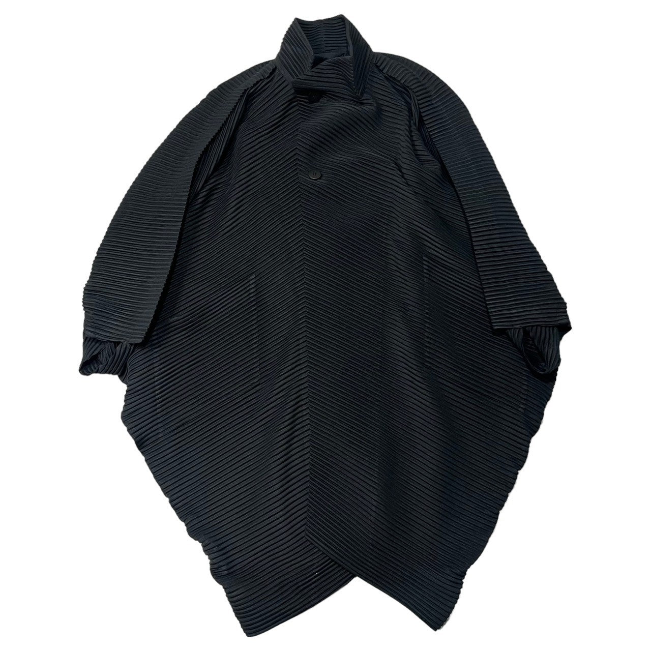HOMME PLISSE ISSEY MIYAKE(オムプリッセイッセイミヤケ) 23AW pleated stand collar coat プリーツ スタンドカラー コート イカコート HP23JA111/1 SIZE 1(S) ブラック