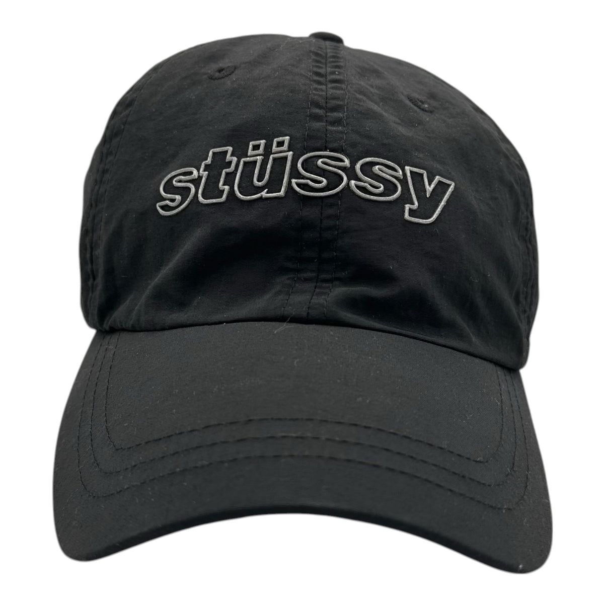 STUSSY(ステューシー) NYLON REFLECTIVE CAP ナイロン リフレクティブ キャップ ブラック×シルバー