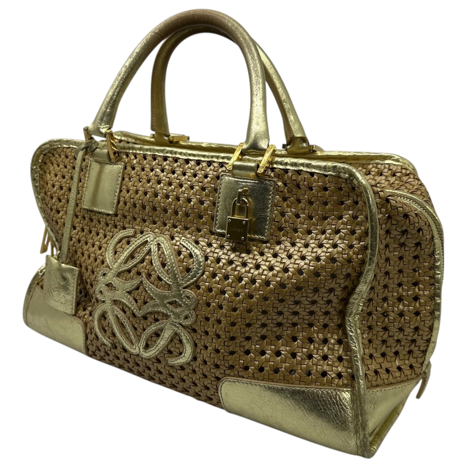 LOEWE(ロエベ) AMAZONA36 Gold Mesh Bag アマソナ 36 ゴールド メッシュ ハンド バッグ ゴールド