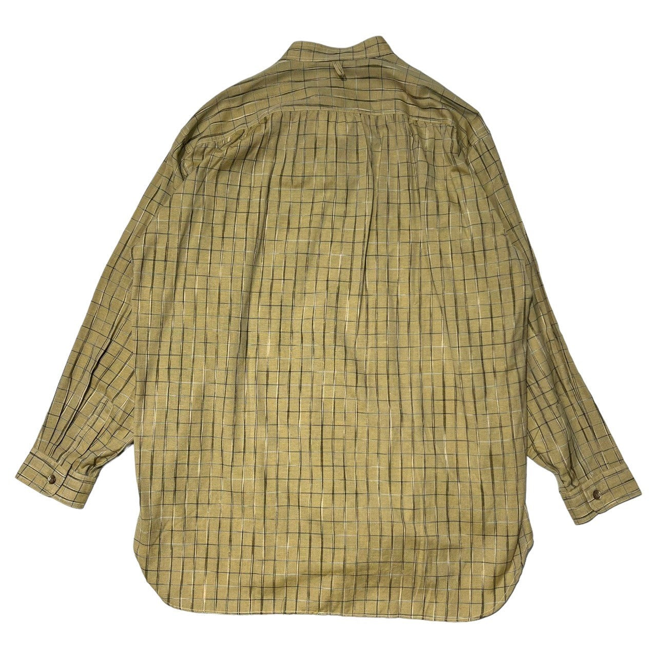 ISSEY MIYAKE(イッセイミヤケ) 80's ~ 90’s flap design check cock shirt フラップ デザイン チェック コック シャツ ハミルトン社製 I77001-A L イエロー 80年代 ~ 90年代 アーカイブ ヴィンテージ