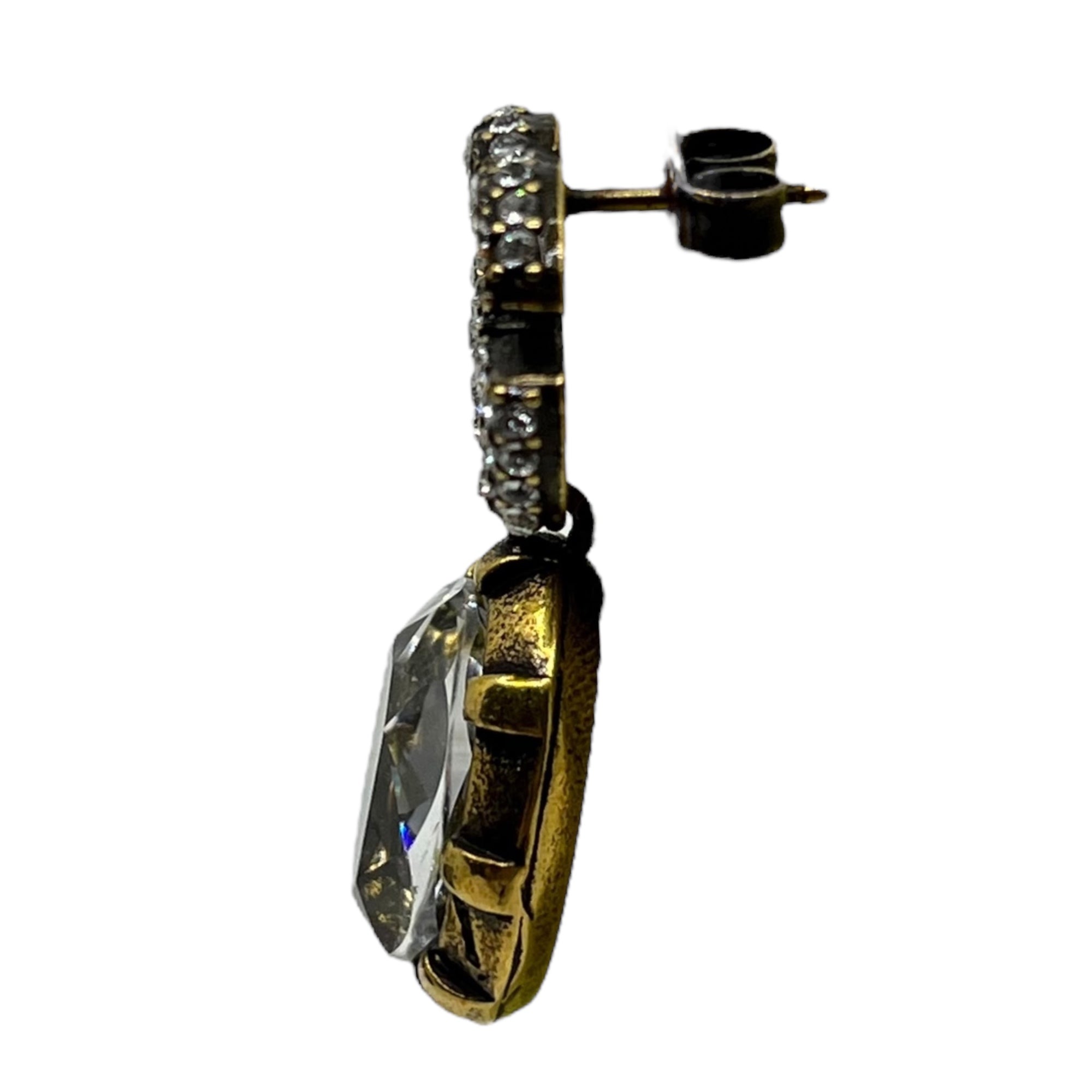 GUCCI(グッチ) Double G crystal gold earrings ダブルG クリスタル ゴールド ピアス ゴールド インターロッキング