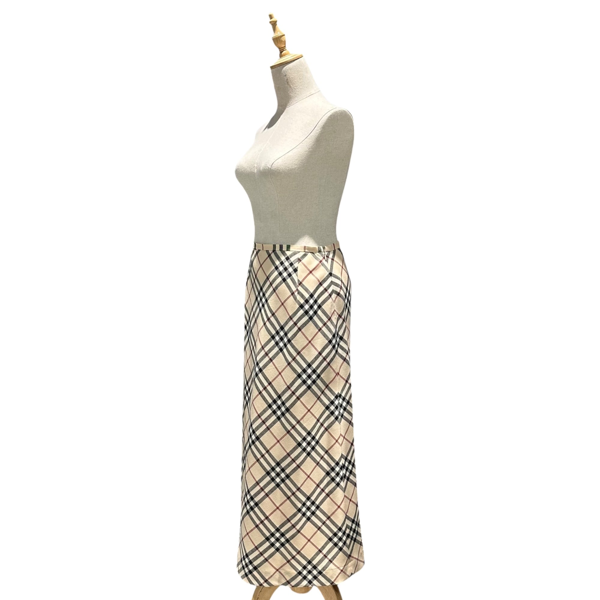 BURBERRY LONDON(バーバリーロンドン) Nova Check Long Skirt ノバチェック ロング スカート FXA47-014 38 ベージュ