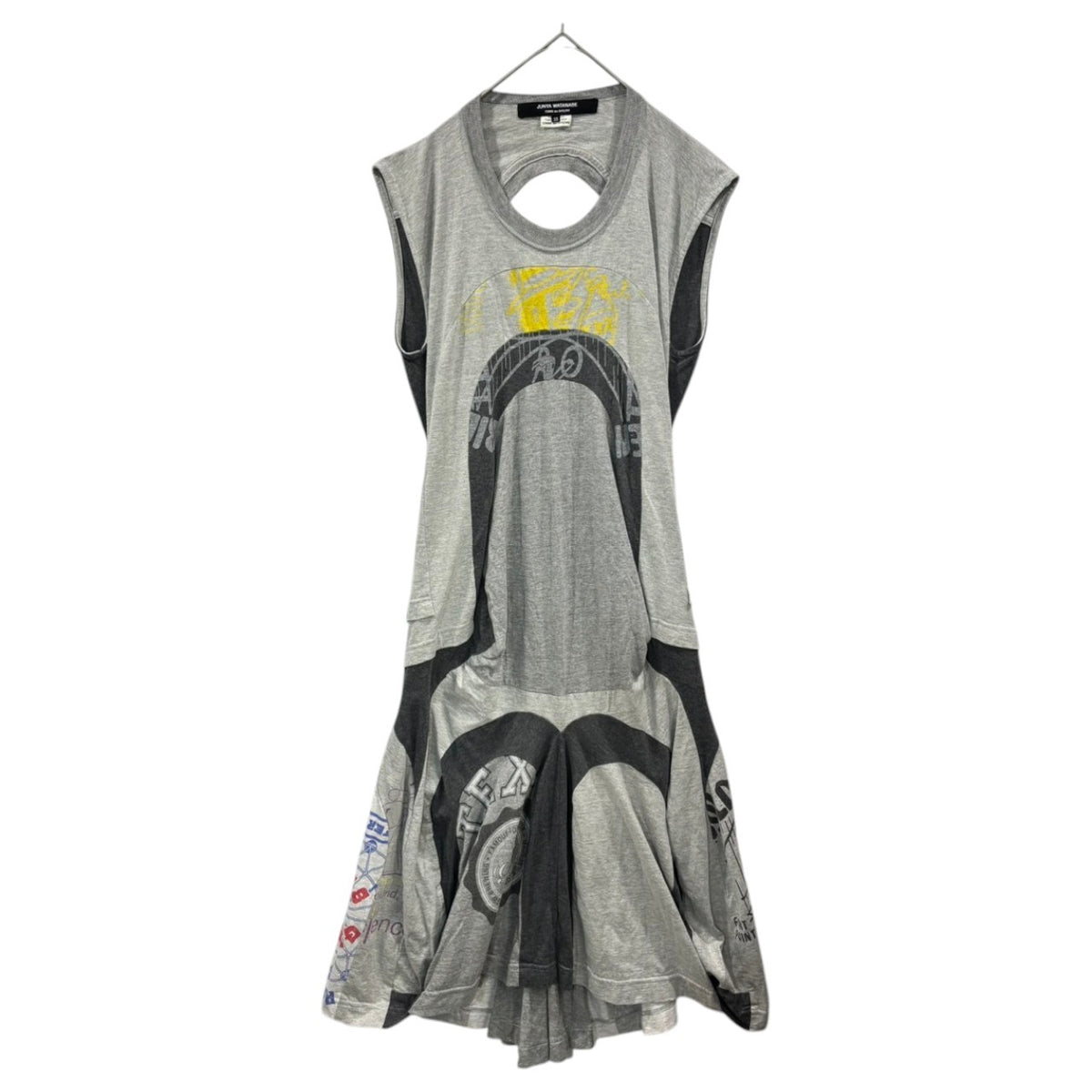 JUNYA WATANABE COMME des GARCONS(ジュンヤワタナベコムデギャルソン) 2006SS Reconstructed Docking Sleeveless Dress 再構築 ドッキング ノースリーブ ワンピース JQ-O017 SS グレー AD2005 00s アーカイブ コレクションLOOK14着用 稀少