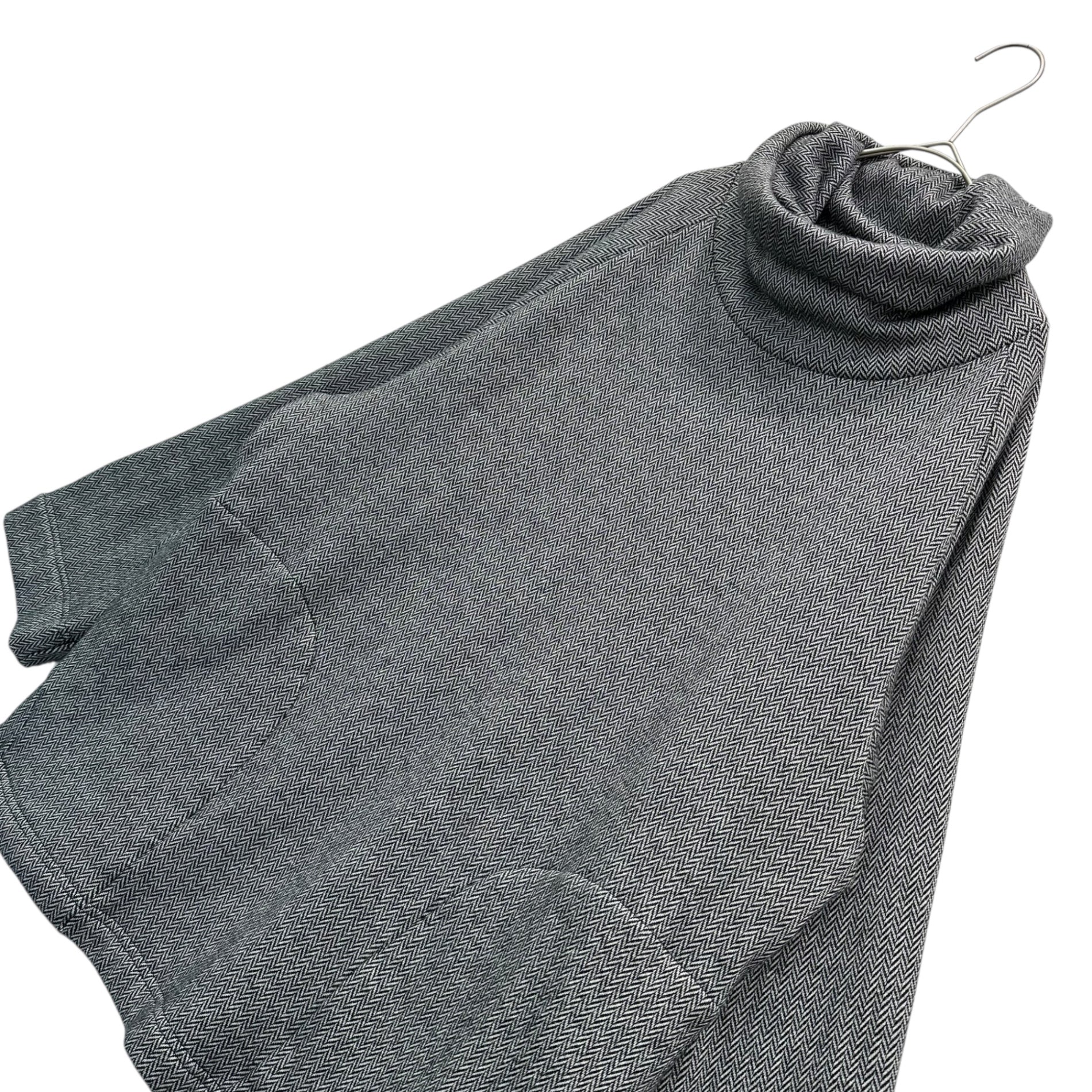 prasthana(プラスターナ) mouton jersey turtle neck ムートン ジャージ タートルネック 内ボア P-0702005B 1(M) グレー×ブラック