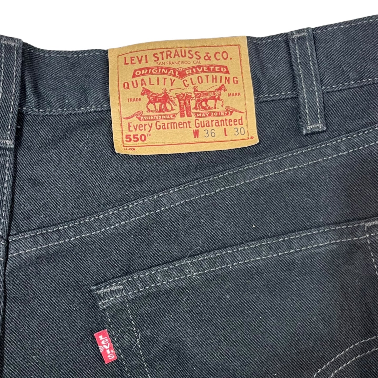 Levi's(リーバイス) 00's 550 USA製 Tapered black denim pants テーパード ブラック デニム パンツ 00550-0260 W36 / L30 ブラック 2000年製造 裏ボタン554