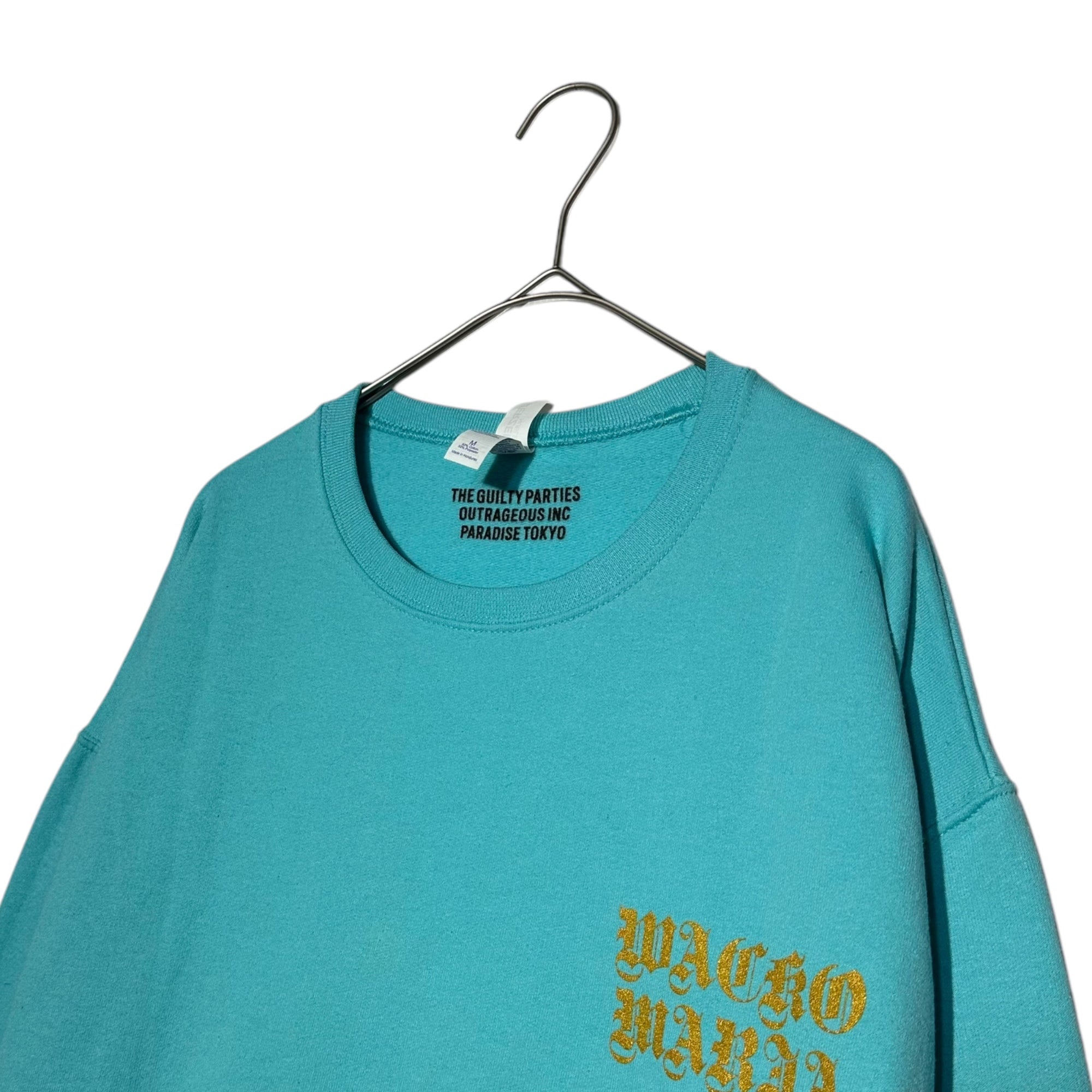 WACKO MARIA(ワコマリア) 21AW Back Maria Print Crew Neck Sweatshirt 21AW バックマリア プリント クルーネック スウェット M ティファニーブルー 著名人着用モデル