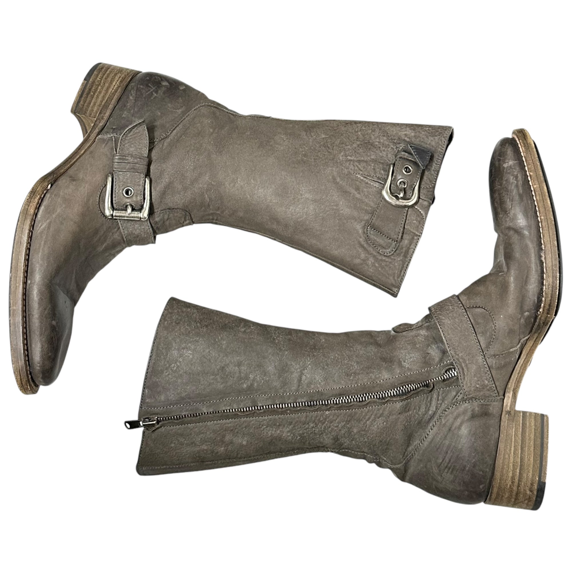 alfredoBANNISTER(アルフレッドバニスター) Side Zip Engineer Boots サイド ジップ エンジニア ブーツ 39(24.5cm~25.0cm) ブラウン ウエスタン レザー