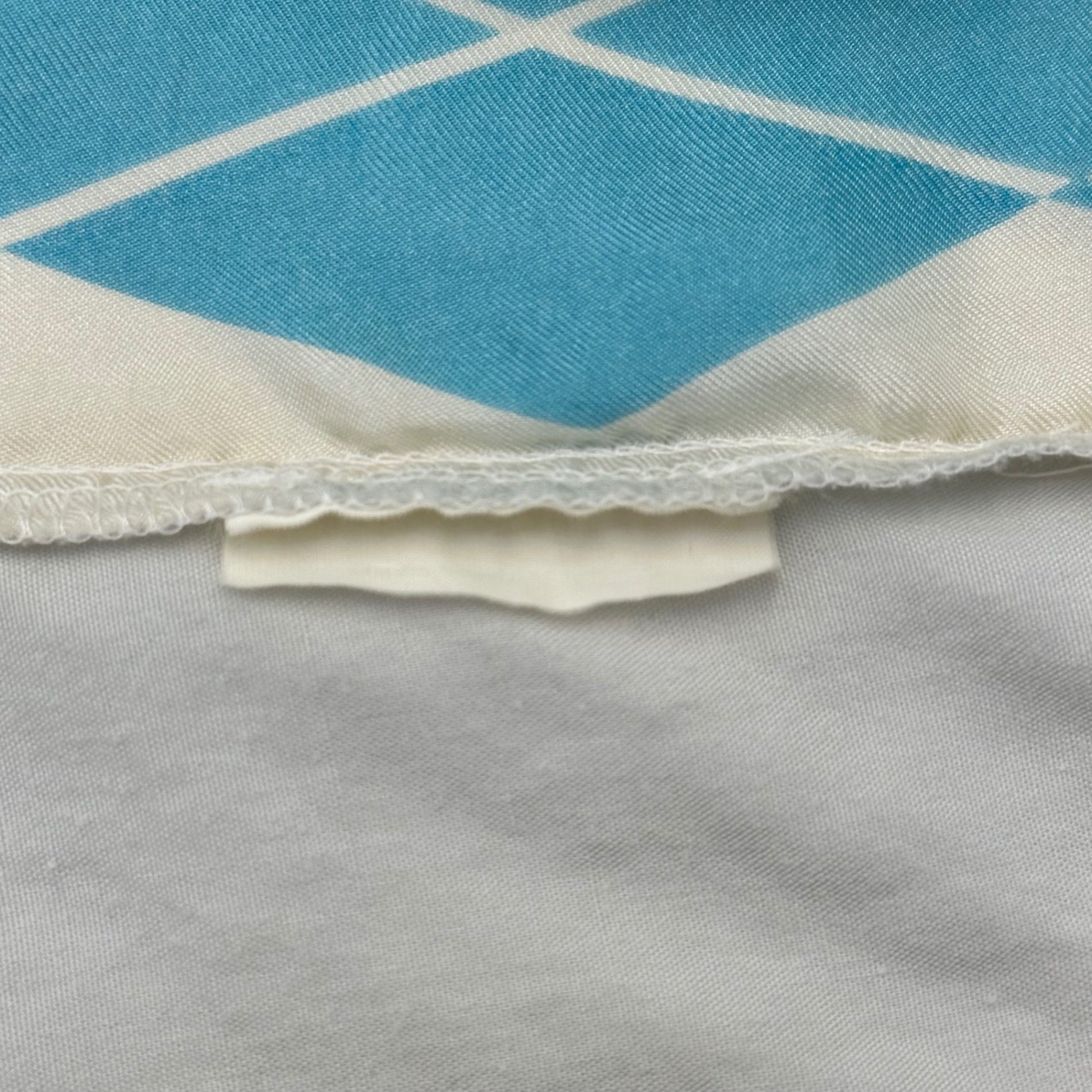 GOODENOUGH(グッドイナフ) 1991's Silk Argyle Oversized Shirt シルク アーガイル ビッグ シャツ 表記消(XL程度) ホワイト×ライトブルー 90年代 90's ダイア パジャマ ヴィンテージ アーカイブ