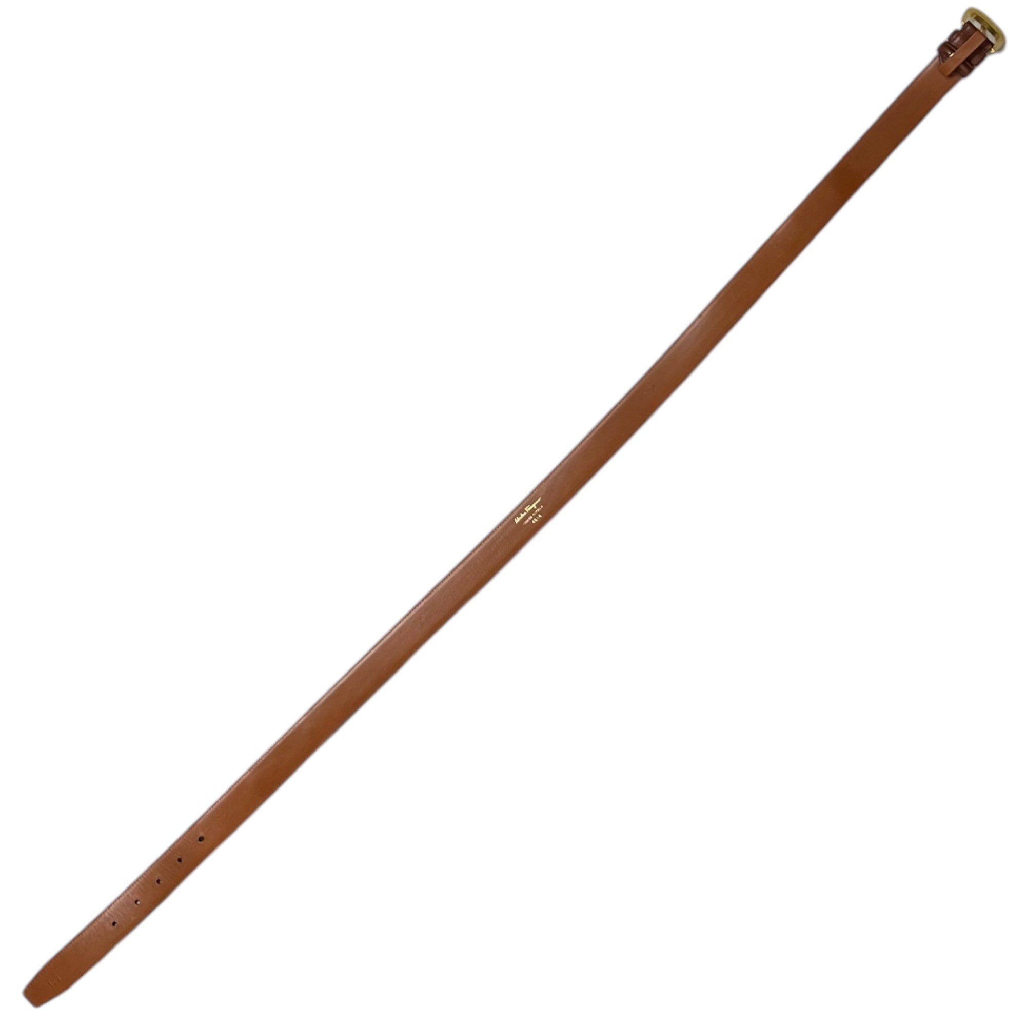 Salvatore Ferragamo(サルヴァトーレフェラガモ) Gancini leather buckle belt ガンチーニ レザー バックル ベルト 4614 100 ブラウン×ゴールド 本革 ビジネス ドレス スーツ