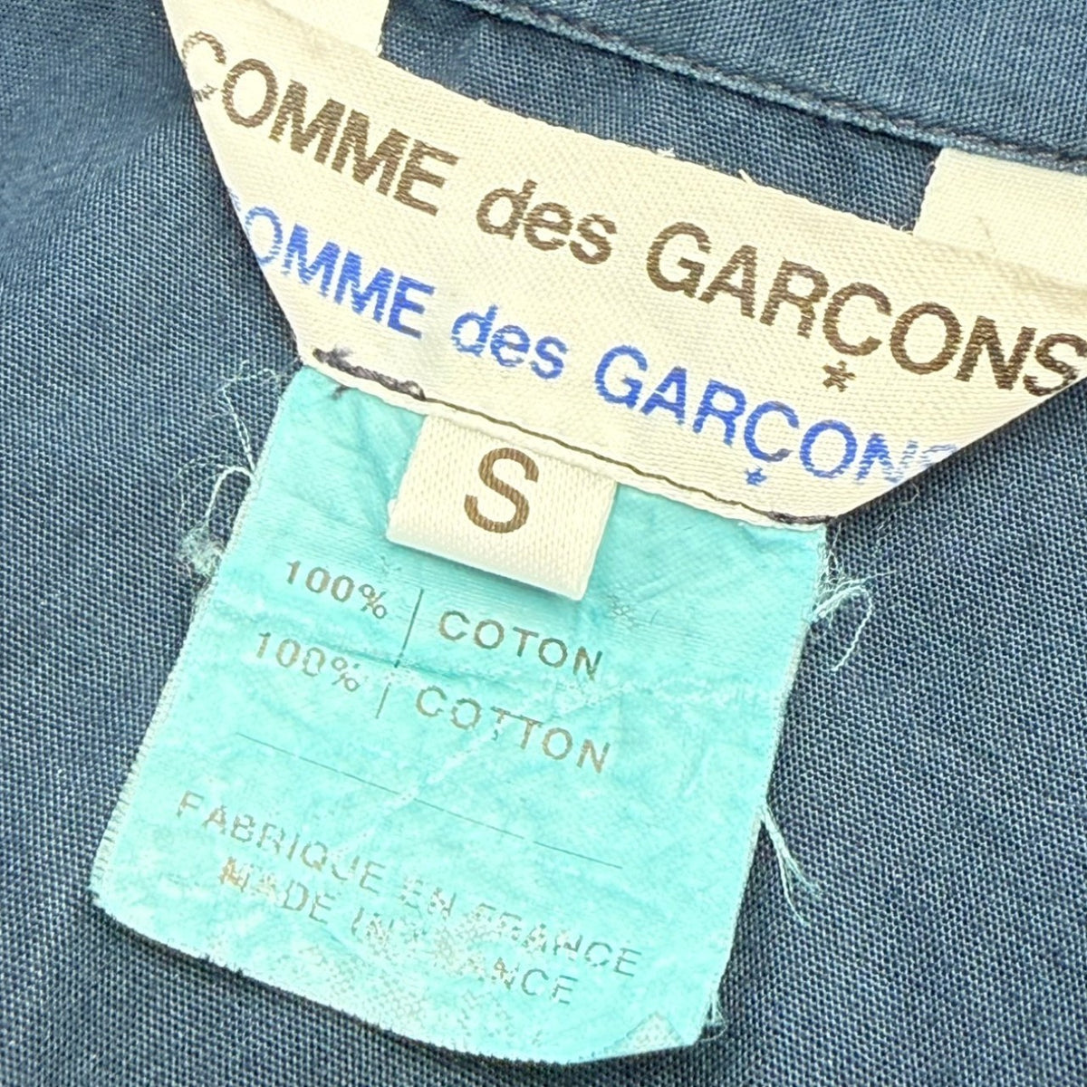 COMME des GARCONS COMME des GARCONS(コムデギャルソンコムデギャルソン) 2002SS Garment-Dyed Pullover Regular-Collar Shirt 製品染め プルオーバー レギュラー カラー シャツ S10B001 S ネイビー 00s アーカイブ