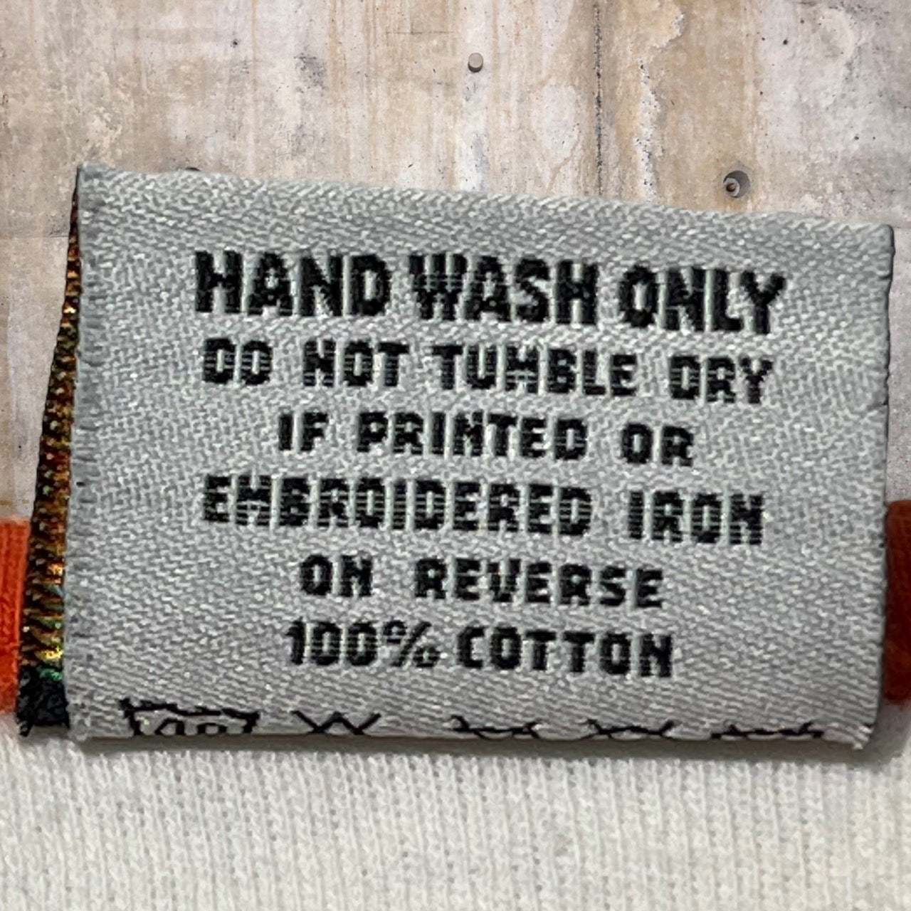 UNDERWORLD(アンダーワールド) 90's trainspotting TEE/リンガーTシャツ/トレインスポッティング/ムービーTシャツ 表記無し(Sサイズ程度) ホワイト×オレンジ 当時物 1996年 Underworld Born Slippy 映画