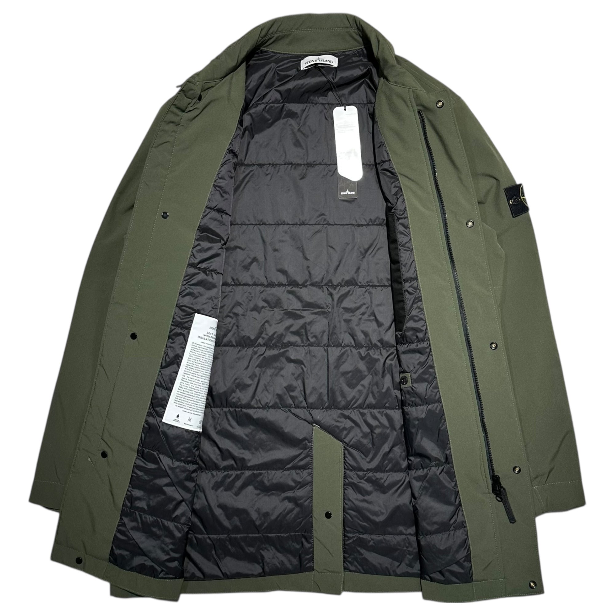 STONE ISLAND(ストーンアイランド) Technical Fabric Snap Button Zip-Up Half Coat テクニカルファブリック スナップボタン ジップアップ ハーフ コート 731541727 XL カーキ