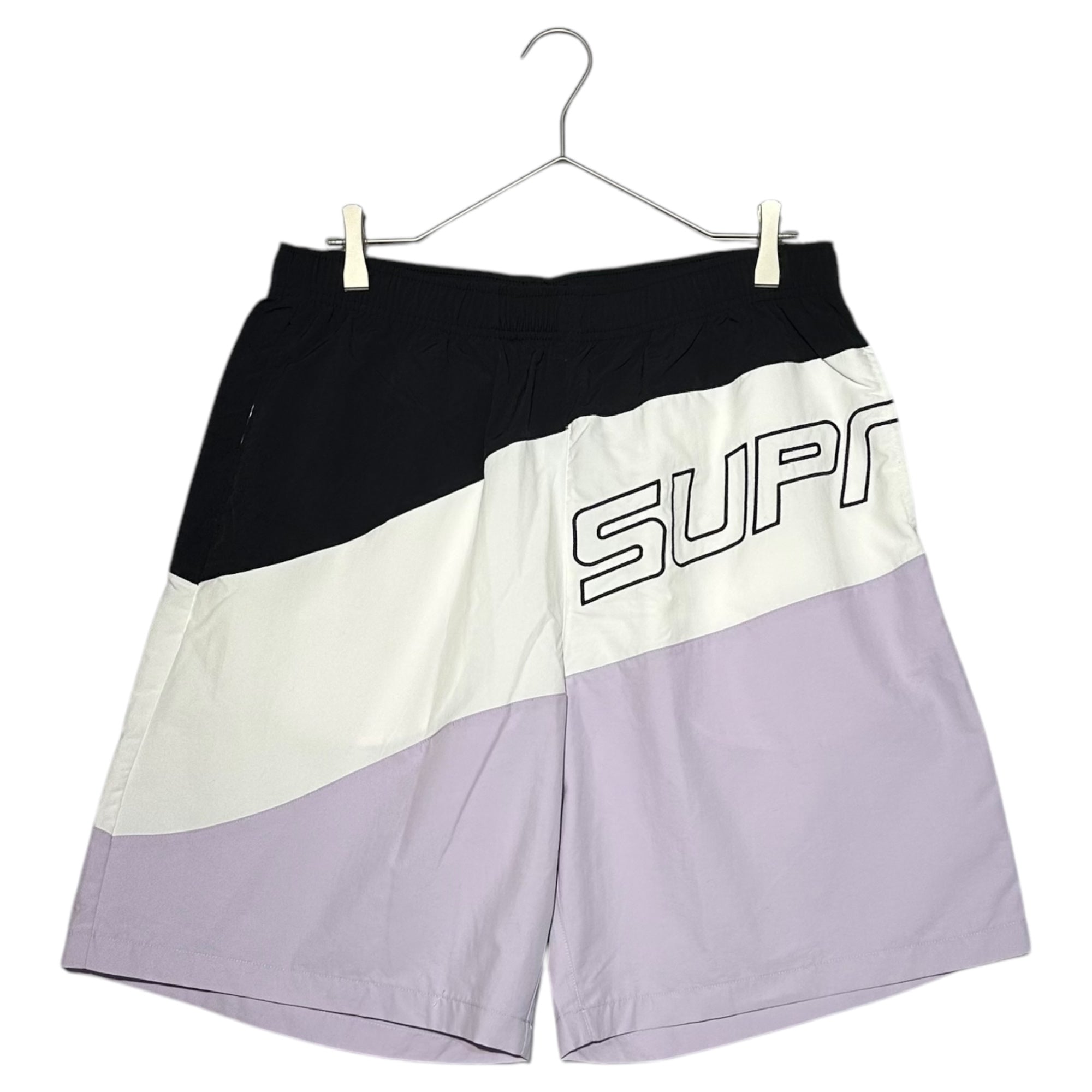 SUPREME(シュプリーム) 24SS Curve Nylon Short - Light Purple カーブ ナイロン ショート M ホワイト×パープル ハーフ ショート パンツ ロゴ