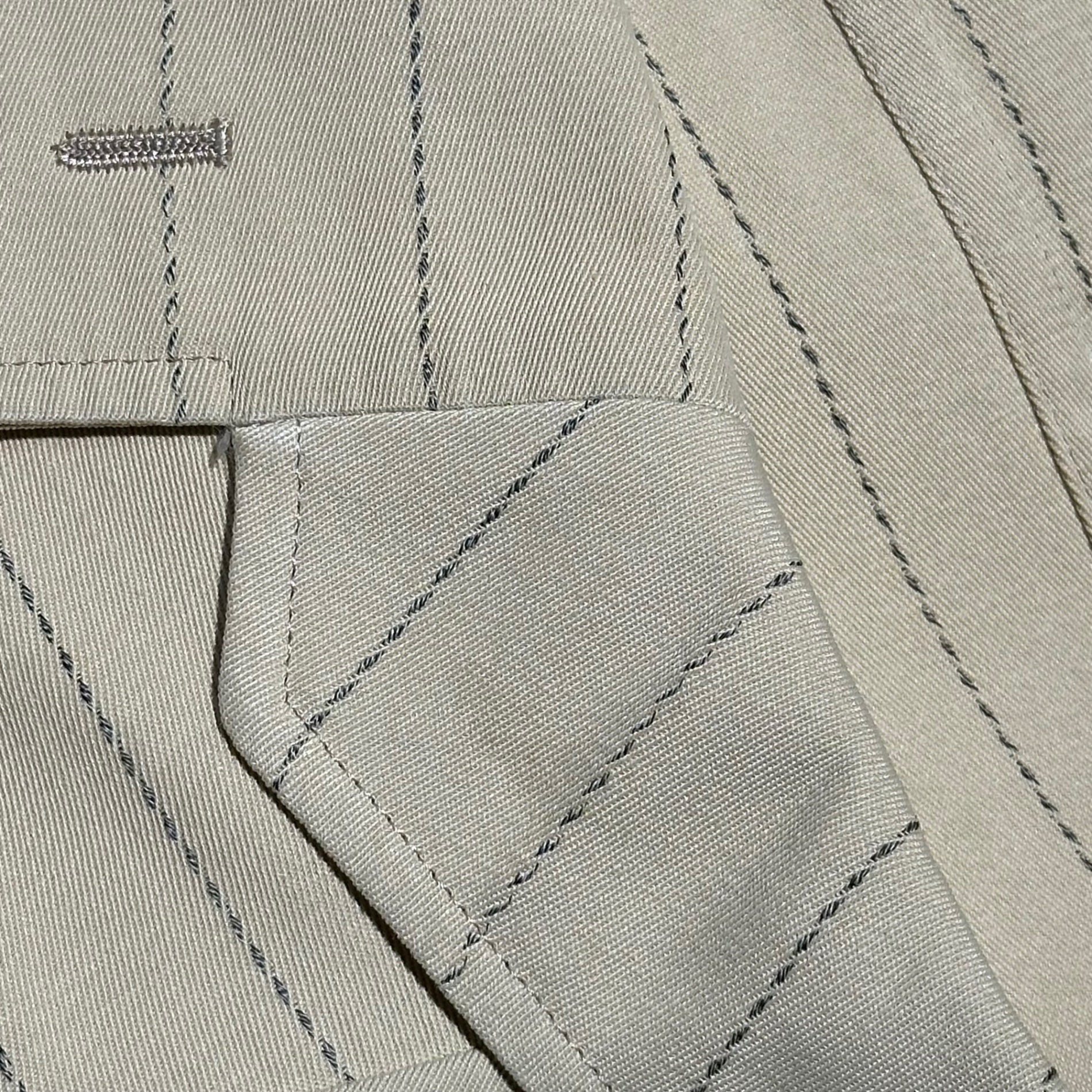 COMME des GARCONS HOMME PLUS(コムデギャルソンオムプリュス) 90SS Ac/Co 4B Stripe Set upアセテート コットン 3B ストライプ テーラード ジャケット セットアップ PJ・11027S S ベージュ AD1989 スラックス パンツ