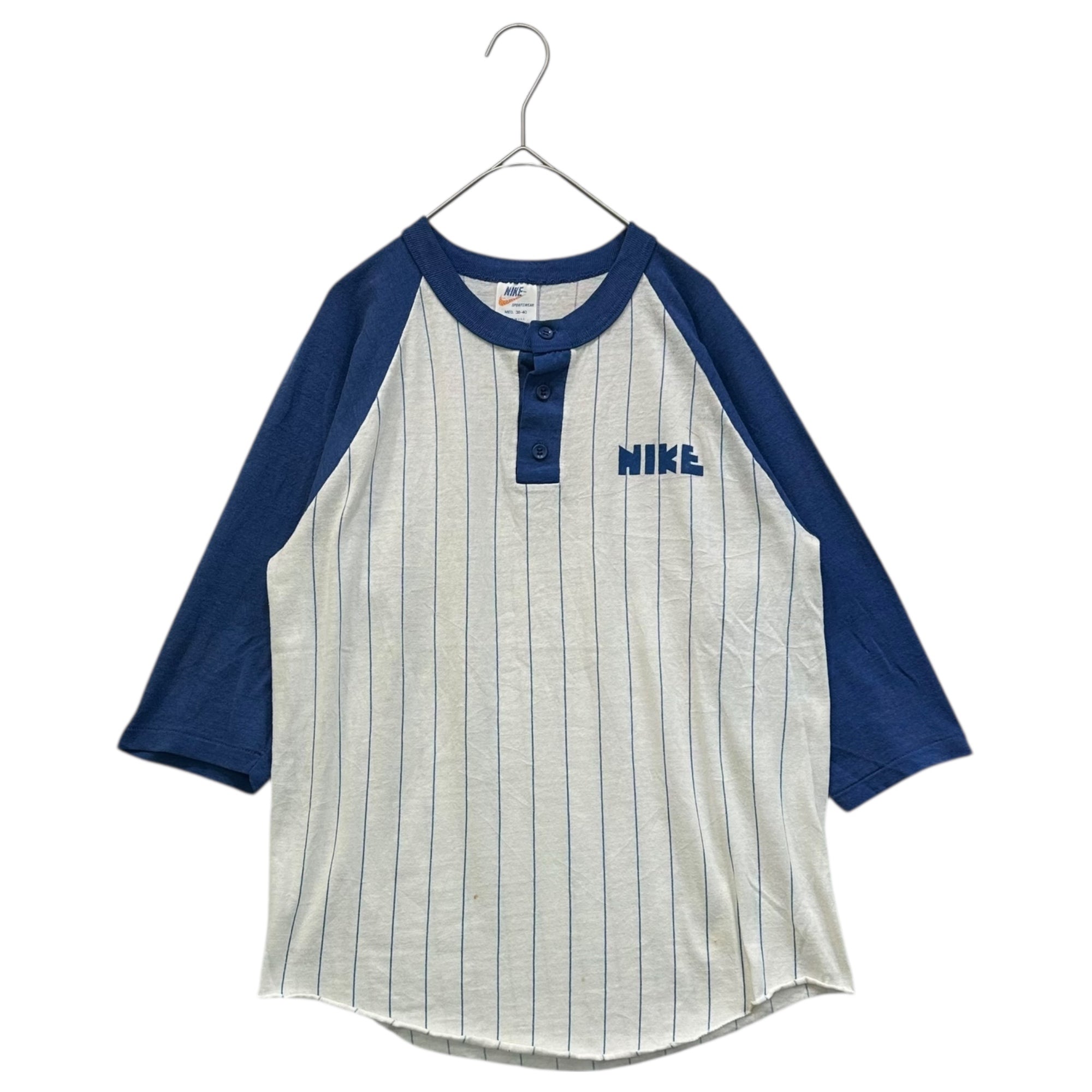 NIKE(ナイキ) 70's baseball shirt ゴツナイキ ベースボール シャツ 38-40(SM程度) ホワイト×ブルー 70年代 ヴィンテージ オリジナル ラグラン カットソー Tシャツ