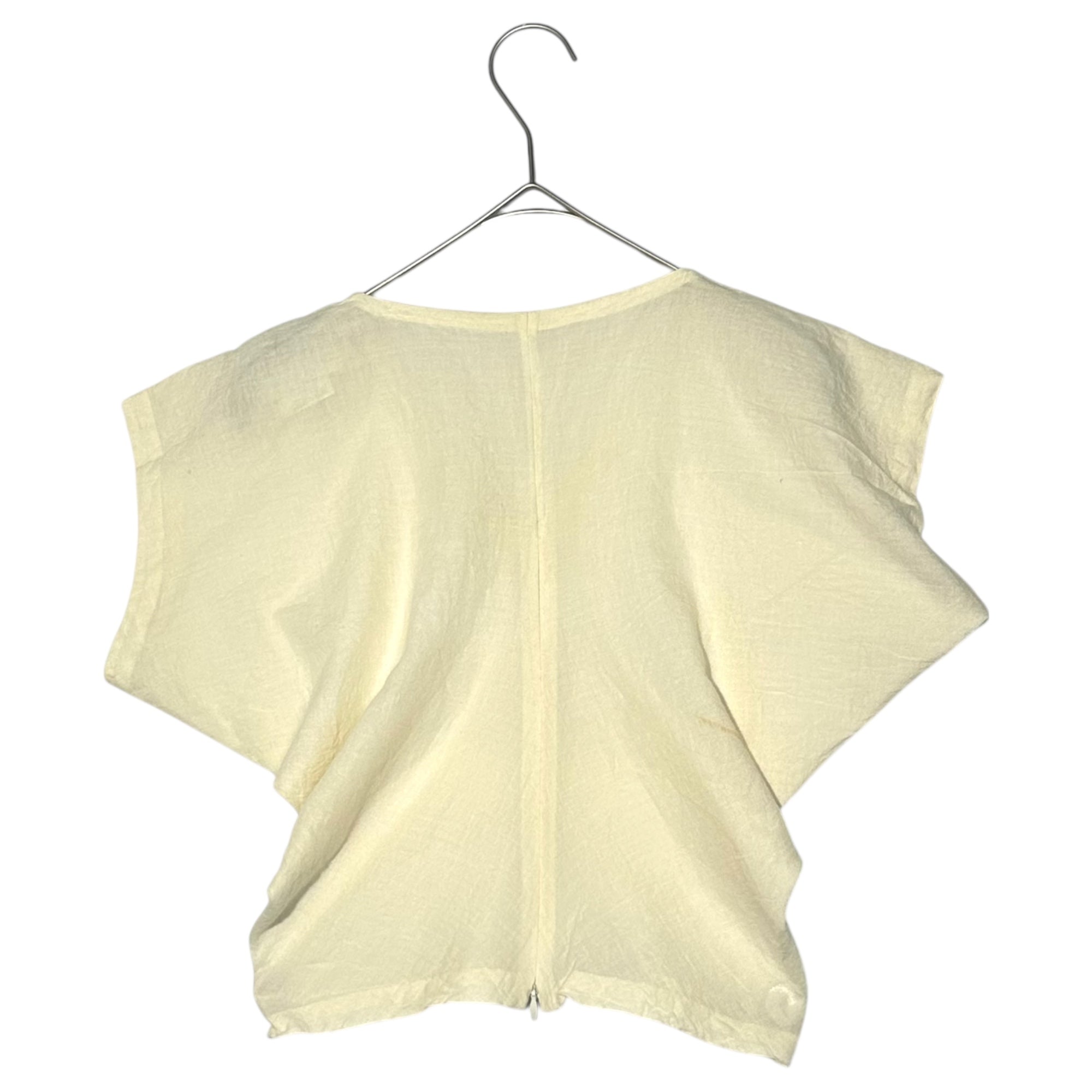 COMME des GARCONS NOIR(コムデギャルソンノアール) 94SS S/S Cotton Short Length Blouse 半袖 コットン ショートレングス ブラウス AB10001S S アイボリー 90's 90年代 AD1993 アーカイブ