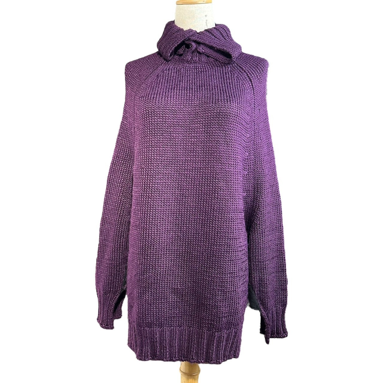 YOHJI YAMAMOTO(ヨウジヤマモト) Old High Neck Low Gauge Long Sleeve Wide Knit オールド ハイネック ローゲージ 長袖 ワイド ニット FV-K48-168 3(L程度) パープル