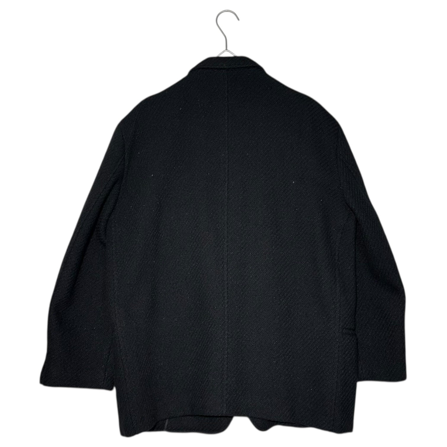 COMME des GARCONS HOMME(コムデギャルソンオム) 70's~80's Wool 2B Tailored Jacket デカオム ウール 2B テーラード ジャケット HJ-08015 S ブラック×ネイビー 70年代~80年代 アーカイブ