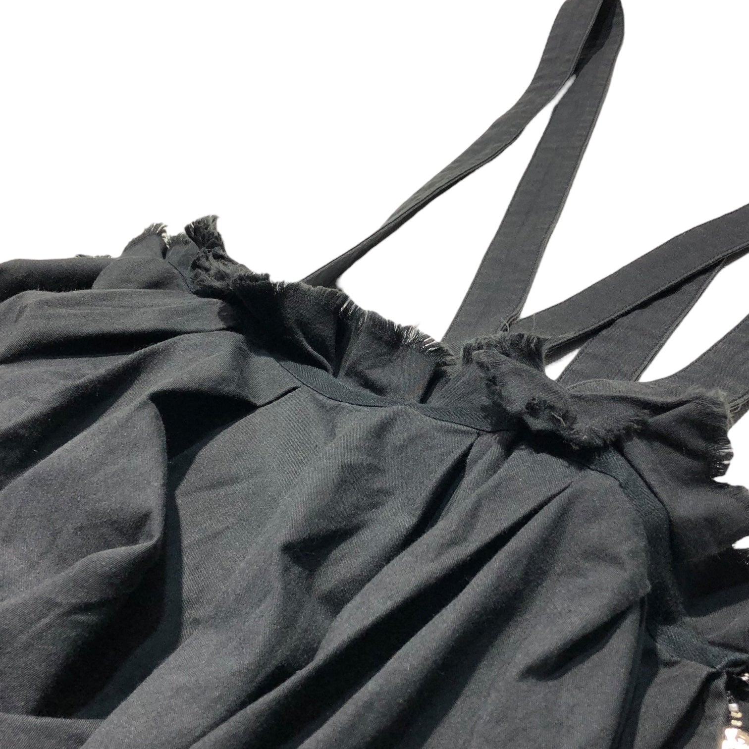 Y's(ワイズ) Raw-cut gathered jumper skirt 切りっぱなし ギャザー ジャンパー スカート YV-S09-009 2(M程度) ブラック サロペット