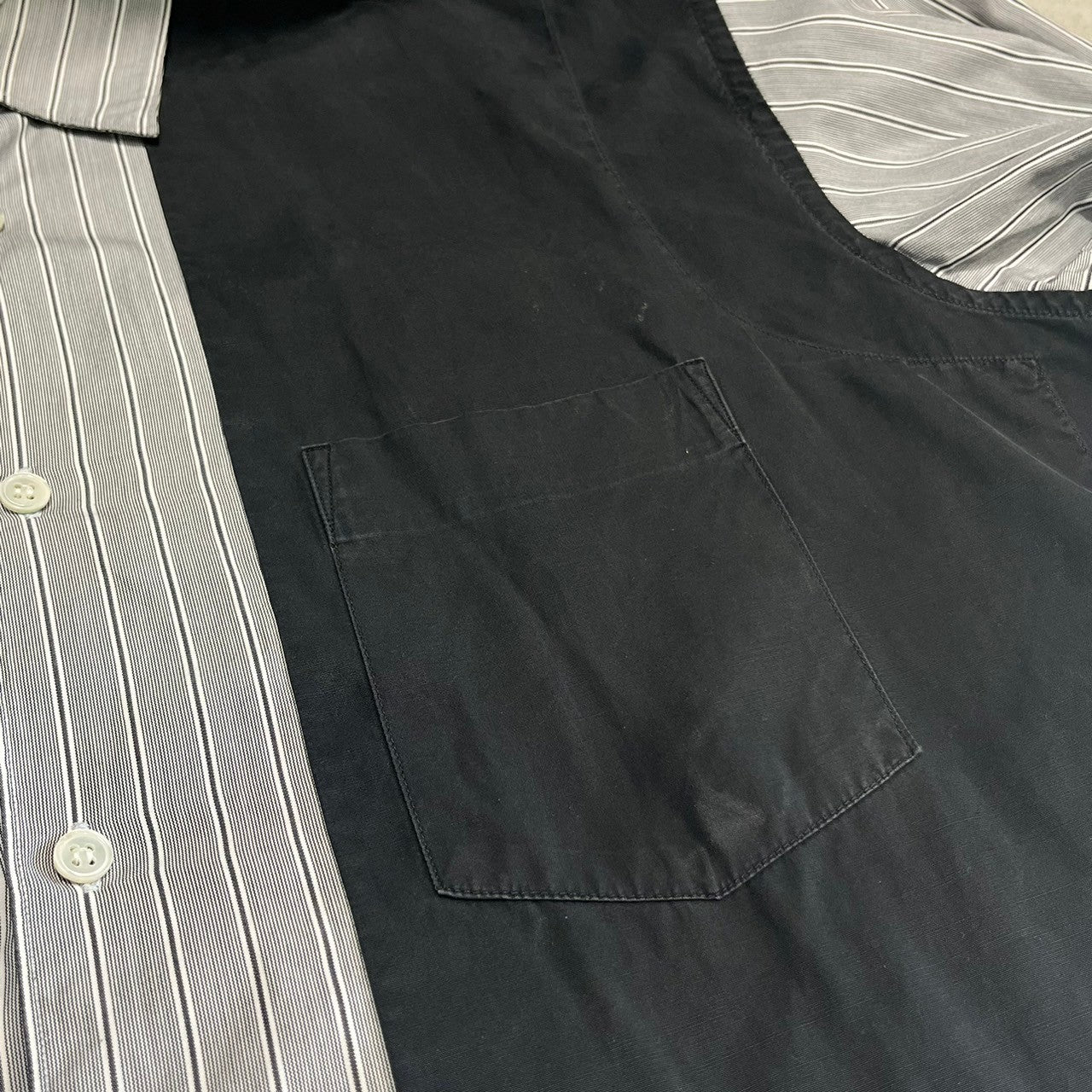 COMME des GARCONS SHIRT(コムデギャルソンシャツ) 90's ~ 00'S Switchable striped shirt 切替ストライプシャツ M グレー 90年代 フランス製