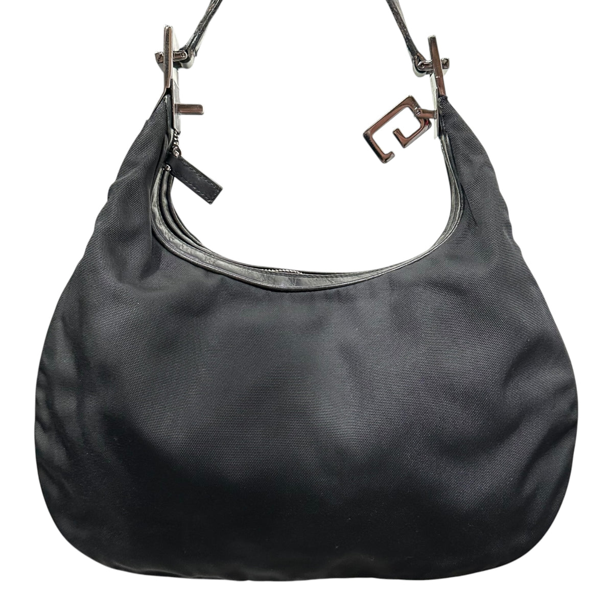 GUCCI(グッチ) 2001SS By Tom Ford 2way Hobo Bag - Nylon Leather トムフォード期 ホーボー バッグ ナイロン レザー 001・3315 002058 ブラック 00's アーカイブ ワンショルダー