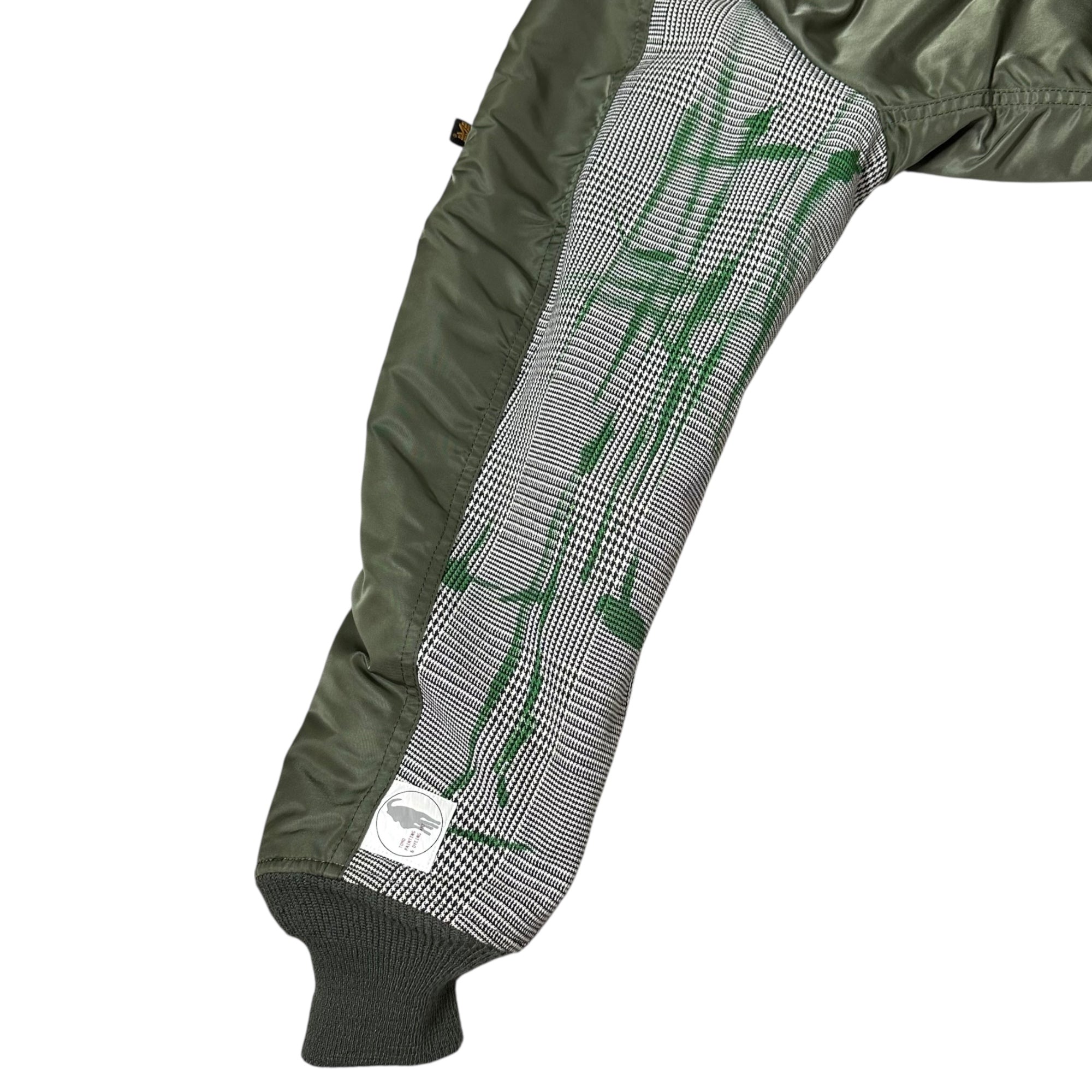 GOODENOUGH × ELECTRIC COTTAGE × TOMO(グッドイナフ × エレクトリックコテージ × トモ) Final sale items at ready made MA-1 TOMO's hand painting レディーメイド 最終販売 エムエーワン TOMO氏 ハンドペイント GMA-1-ECL-0902-MOD M-TALL セージグリーン 少数生産稀少品 2001's