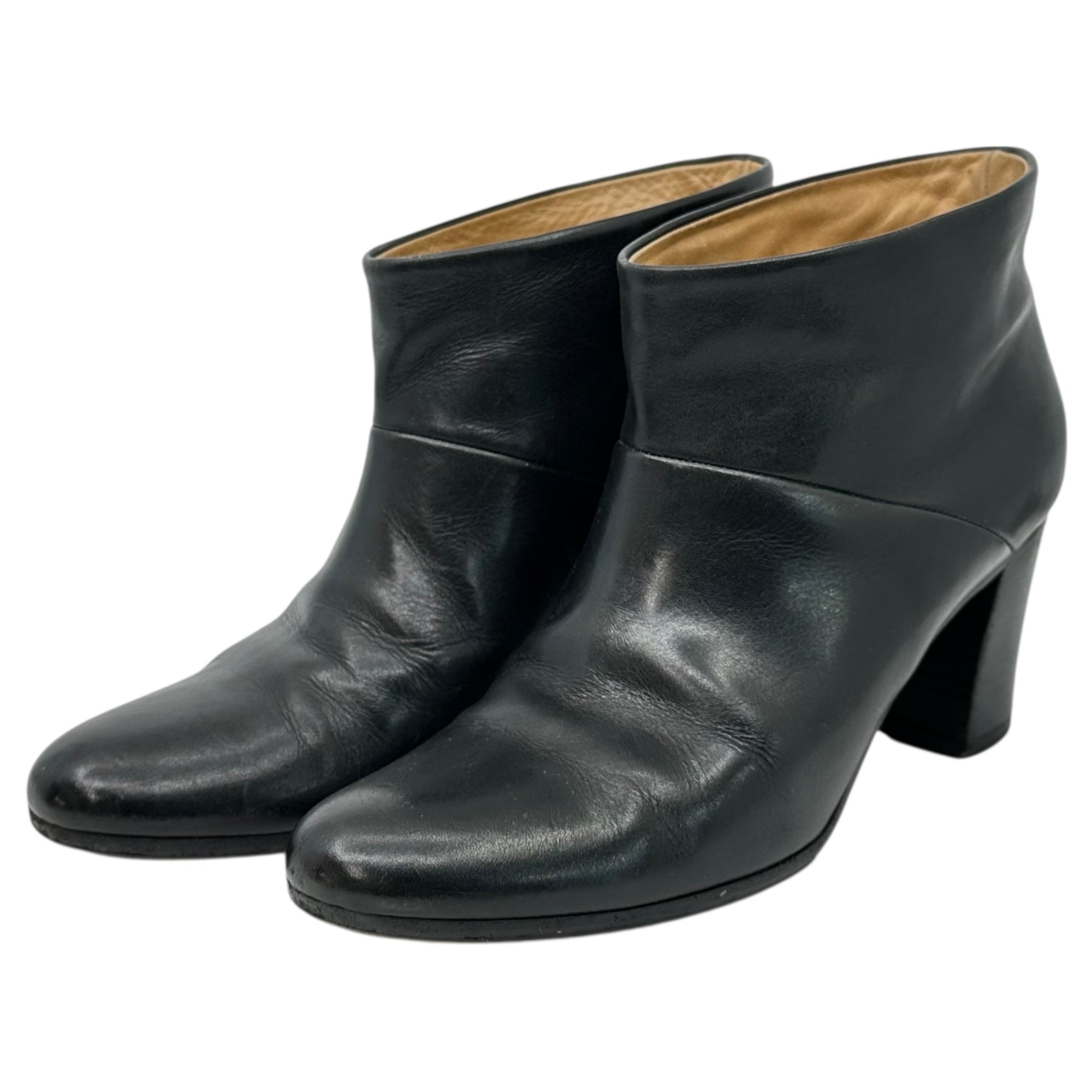 Maison Martin Margiela(メゾン マルタンマルジェラ) 70mm heel Leather Short Boots 7cm ヒール レザー ショート ブーツ 38WU0234 37(23.5cm程度) ブラック ブーティ