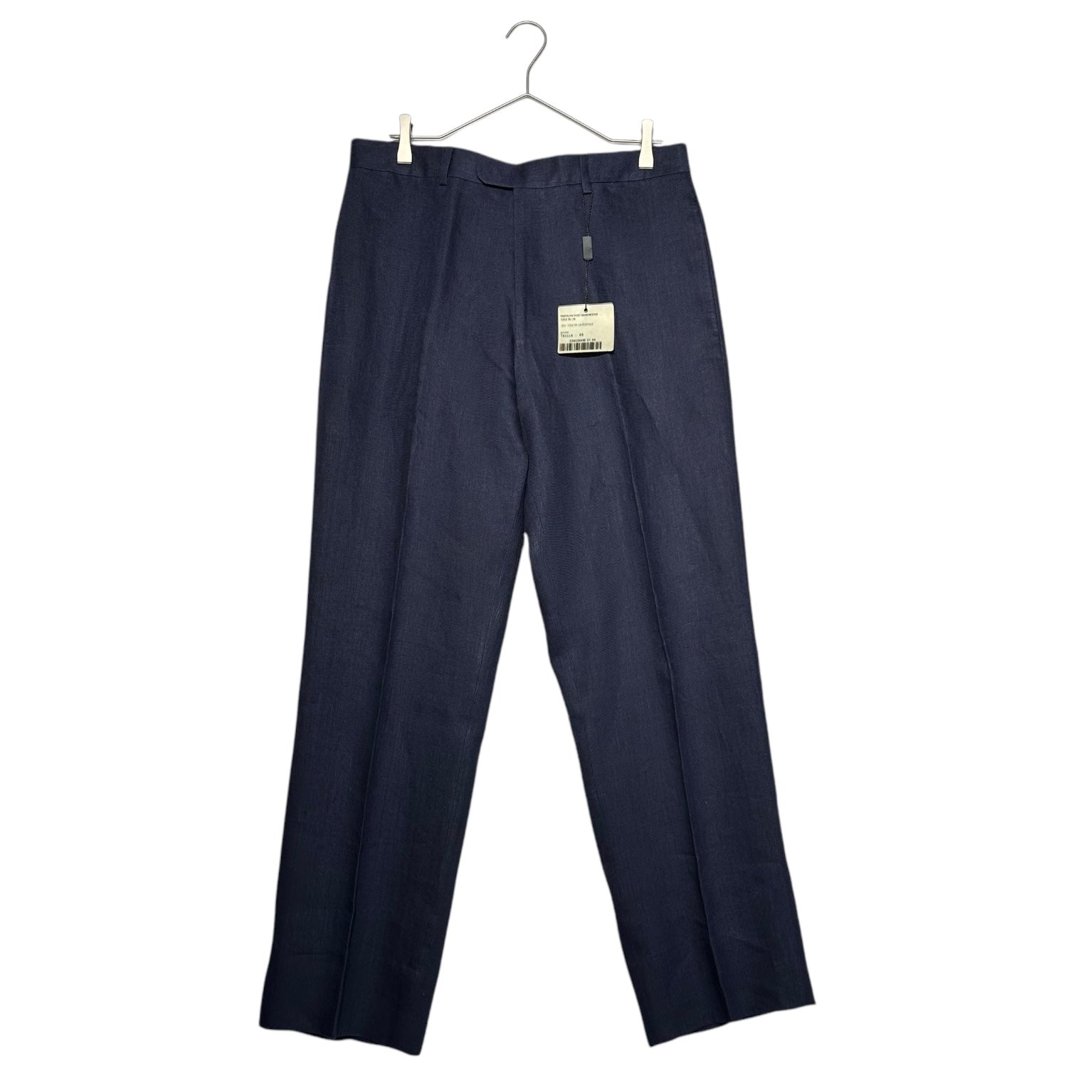 HERMES(エルメス) Linen Straight Trouser Pants リネン ストレート トラウザー パンツ 52(XL程度) ネイビー スラックス