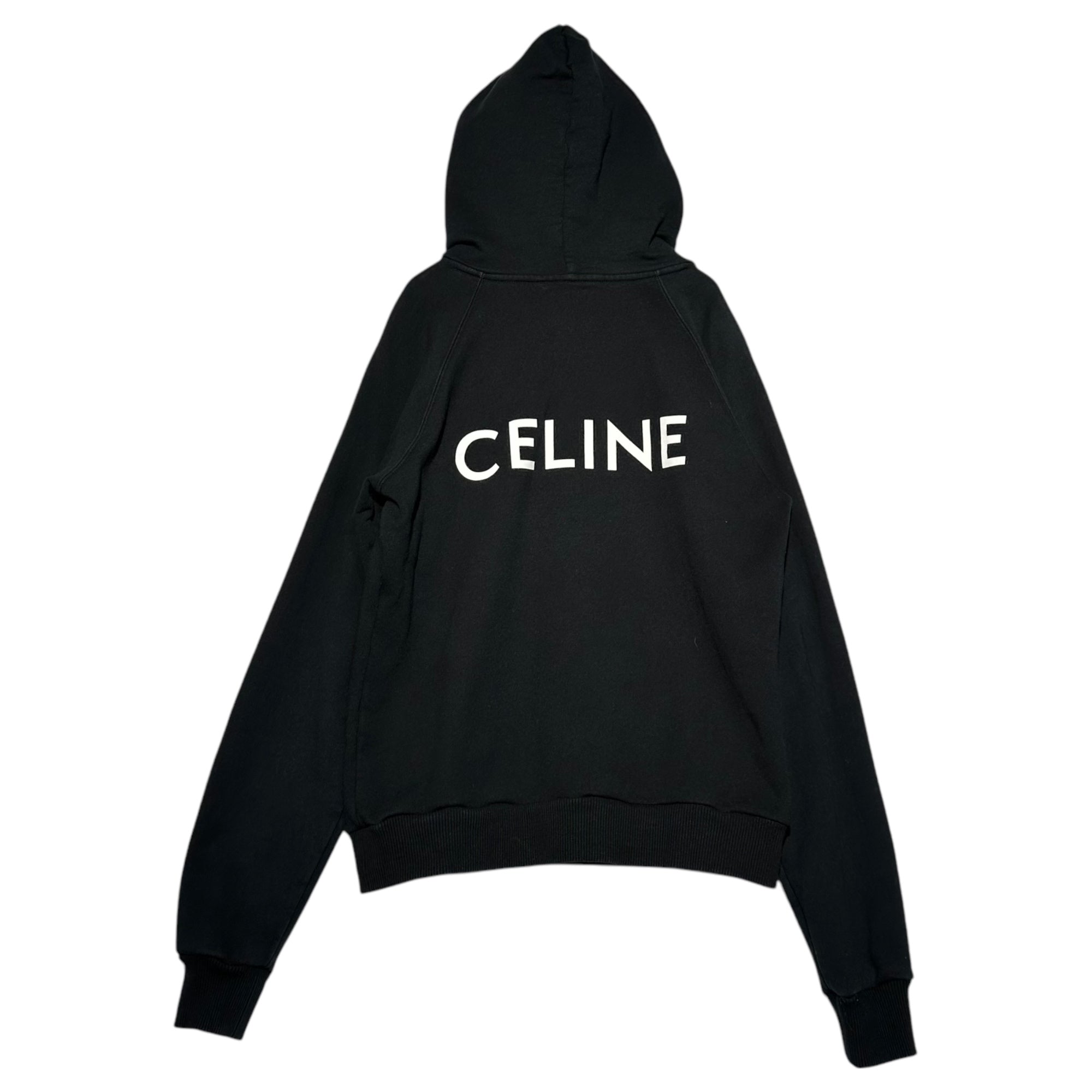 CELINE(セリーヌ) 20SS back logo print hoodie バック ロゴ プリント フーディ 2Y005917G S ブラック プルオーバー パーカー