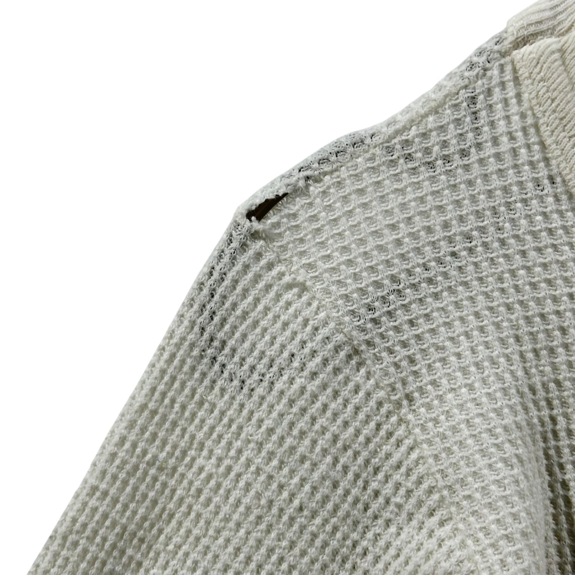 VINTAGE(ヴィンテージ) 90’ US vintage thermal cut and sew サーマルカットソー S~M程度/前身頃に若干のシミ有 ホワイト