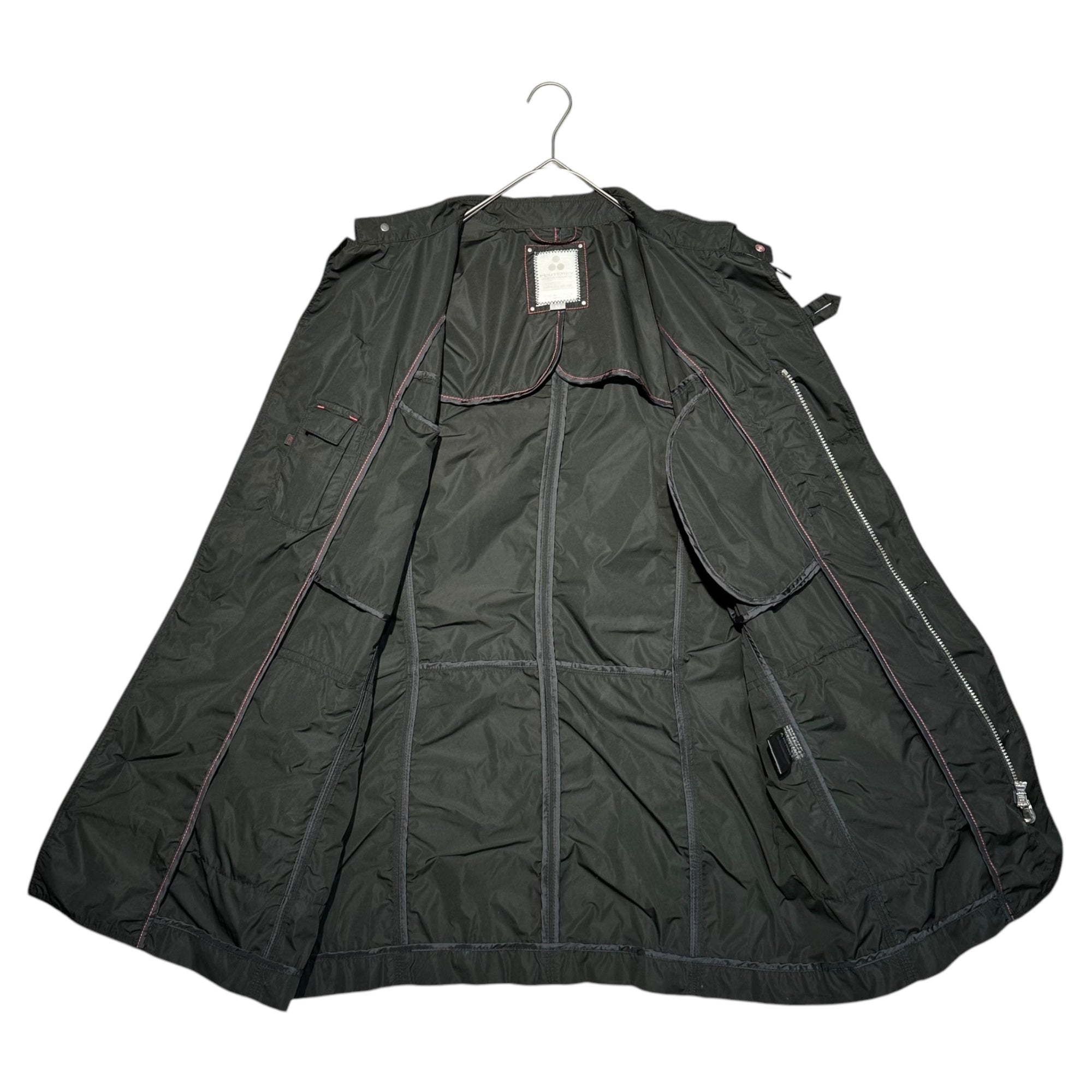 PEUTEREY(ピューテリー) Polyester Sleeve Logo Hunting Long Jacket ポリエステル 袖ロゴ ハンティング ロング ジャケット CS01-2010-399 52(L~XL) ブラック