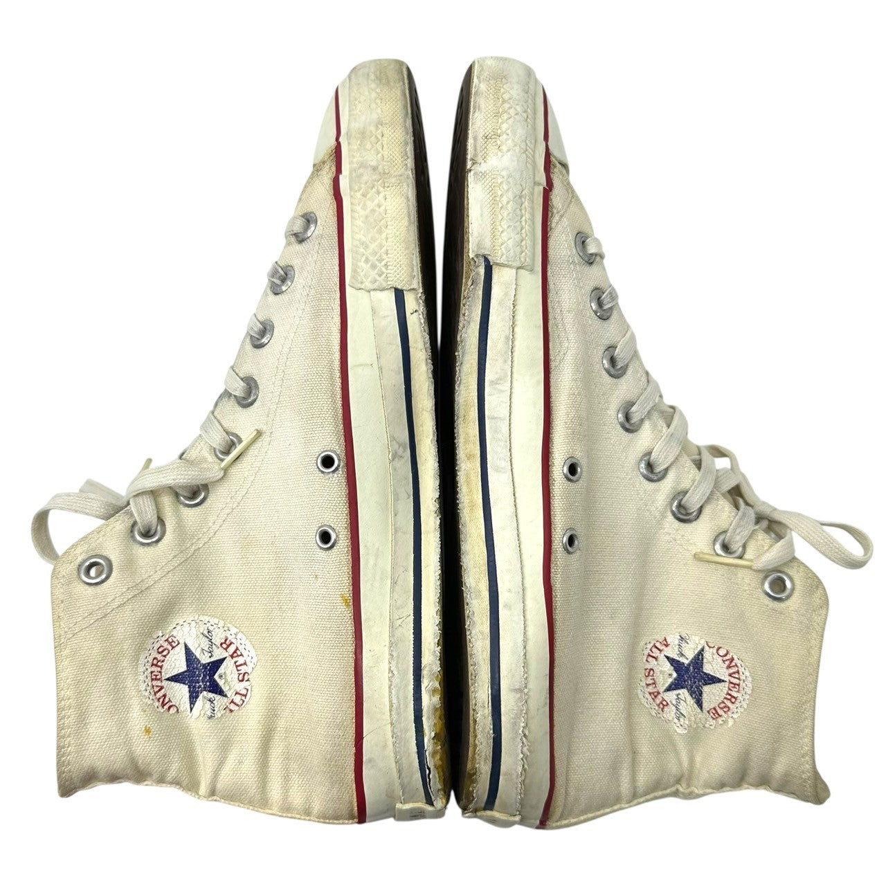 CONVERSE(コンバース) 80's~90's USA made Vintage ALL STAR HI ヴィンテージ ハイカット スニーカー 生成り 9(27.5cm程度) ホワイト 80~90年代 移行期 USA製 囲み