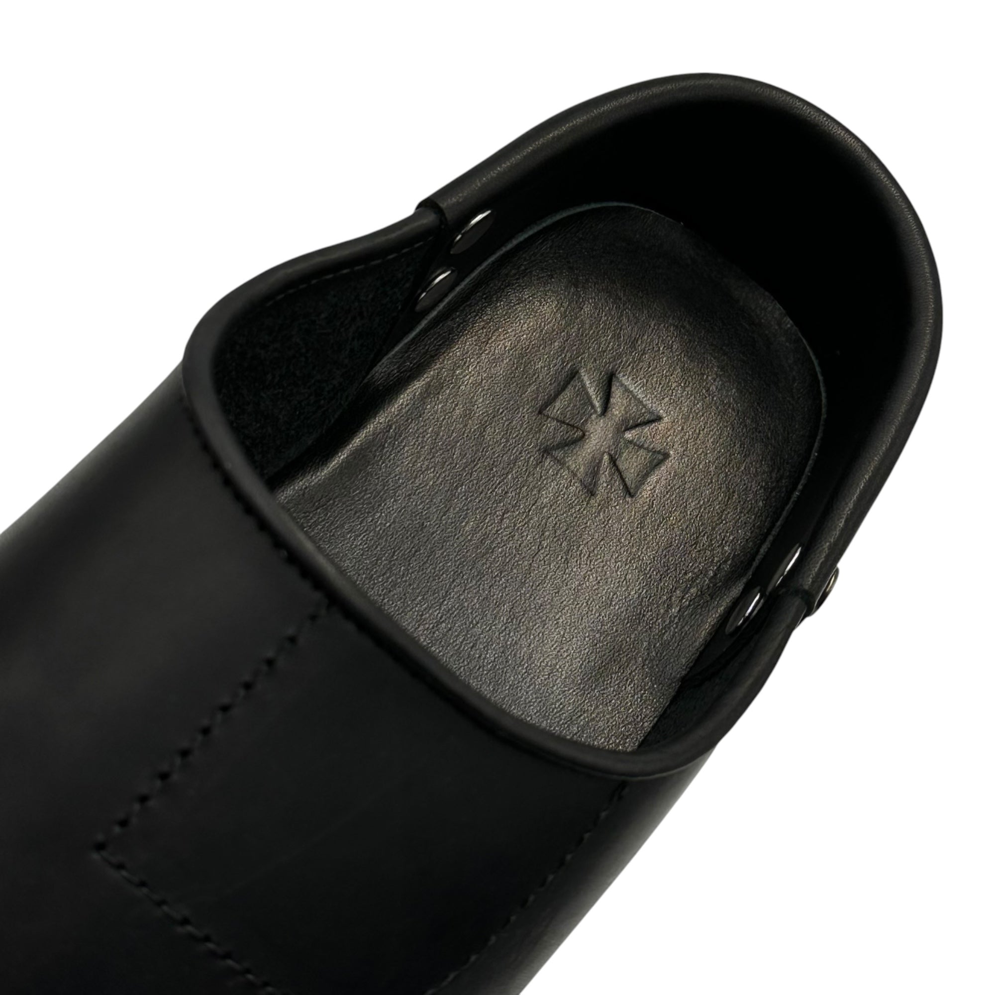 ENFANTS RICHES DEPRIMES(アンファン リッシュ デプリメ) Studded Leather Clogs スタッズ レザー クロッグス メタル スリッポン 40 ブラック×シルバー NUBIANなど取扱 ERD