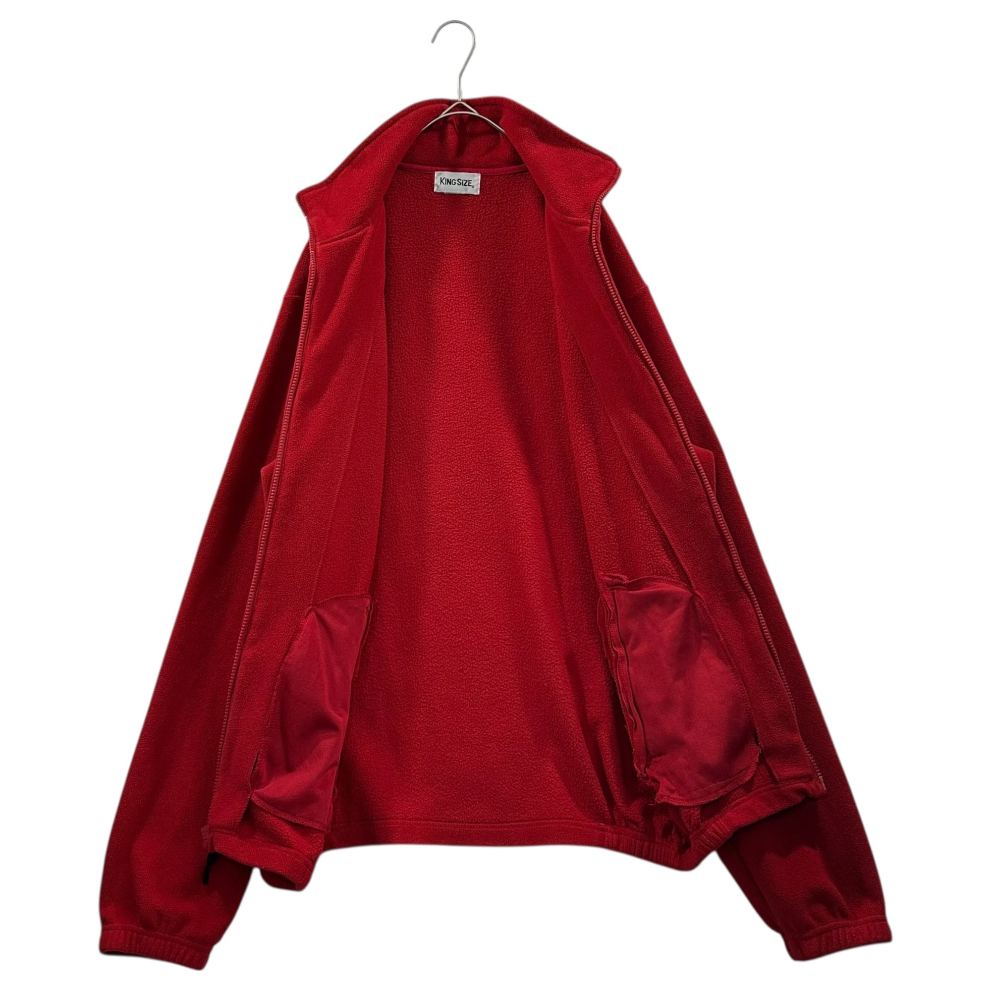 KING SIZE OLD Full-Zip Fleece boa Jacket フルジップ フリース ボア ジャケット 表記消(XL程度) レッド