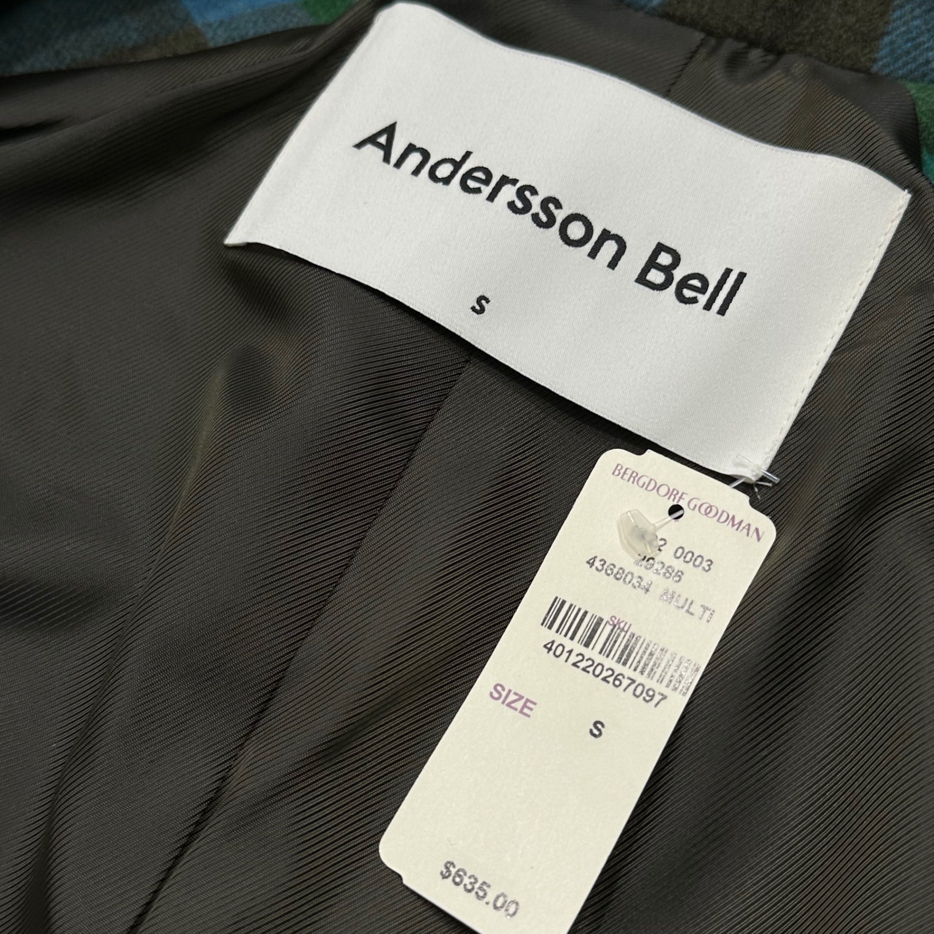 Andersson Bell(アンダーソンベル) Multicolor Melton Check Jacket マルチカラー メルトン チェック ジャケット 4368034 MULTI S マルチカラー ショートレングス