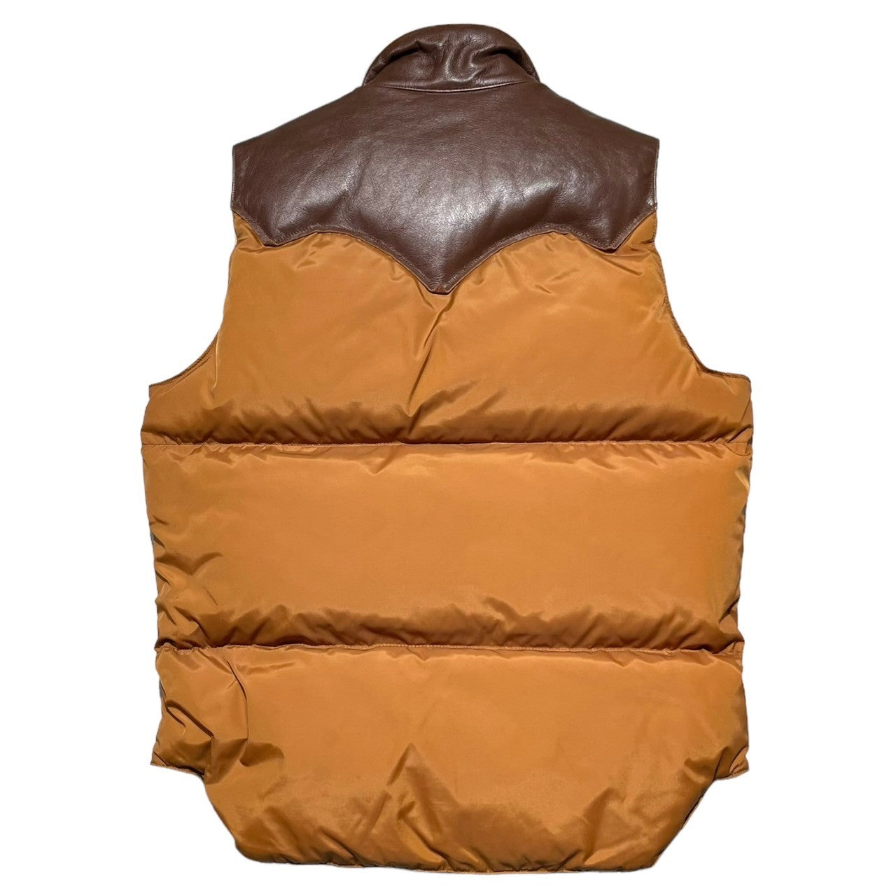 Rocky Mountain FeatherBed(ロッキーマウンテンフェザーベッド) Christy クリスティ ウエスタン レザー 切替 ダウン ベスト 450-462-11 38(M程度) ブラウン