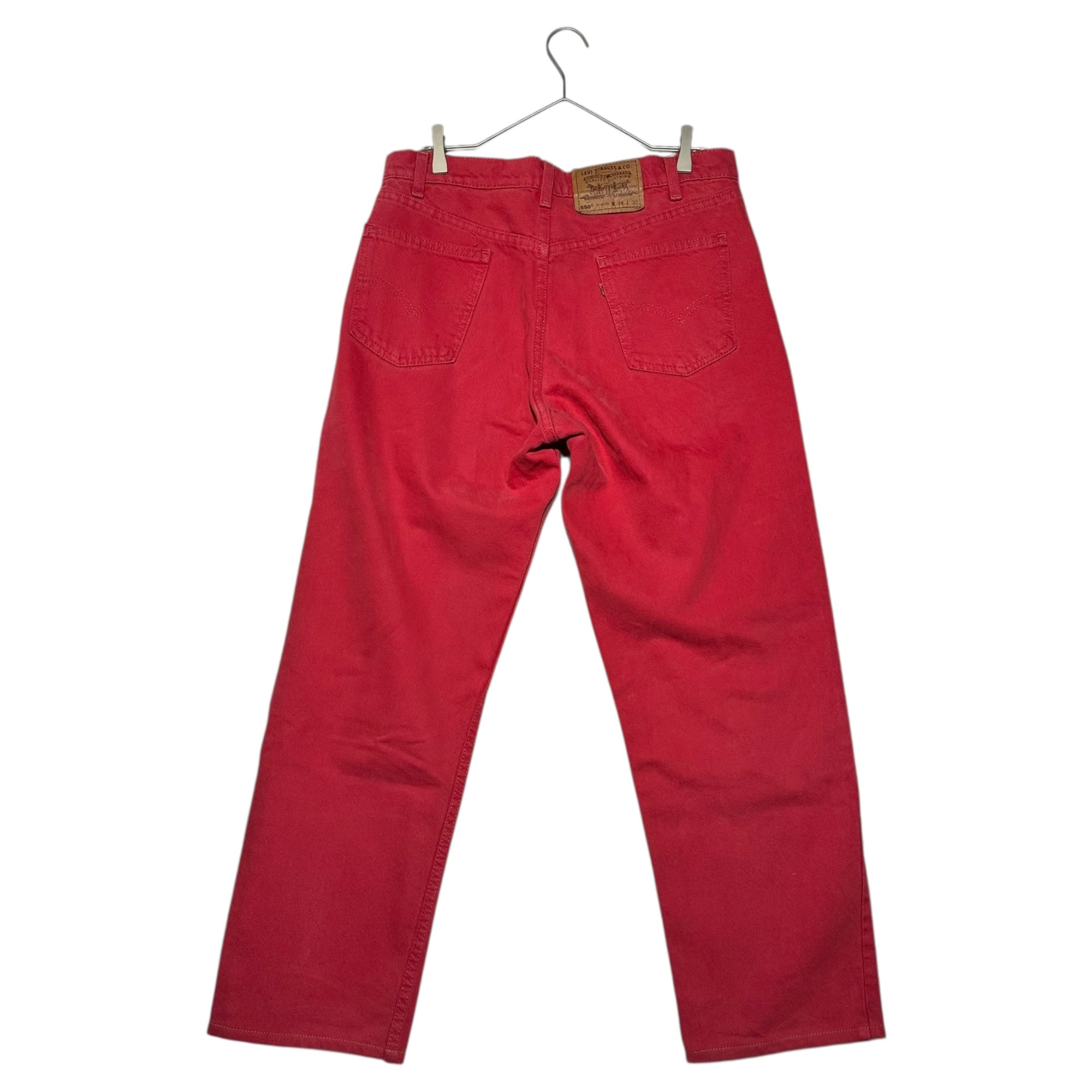 Levi's(リーバイス) 90's 550 USA made RELAXED FIT TAPERED LEG カラー テーパード デニム パンツ 40550-4123 W34 L32 レッド 90年代 1997年製造 オレンジタブ