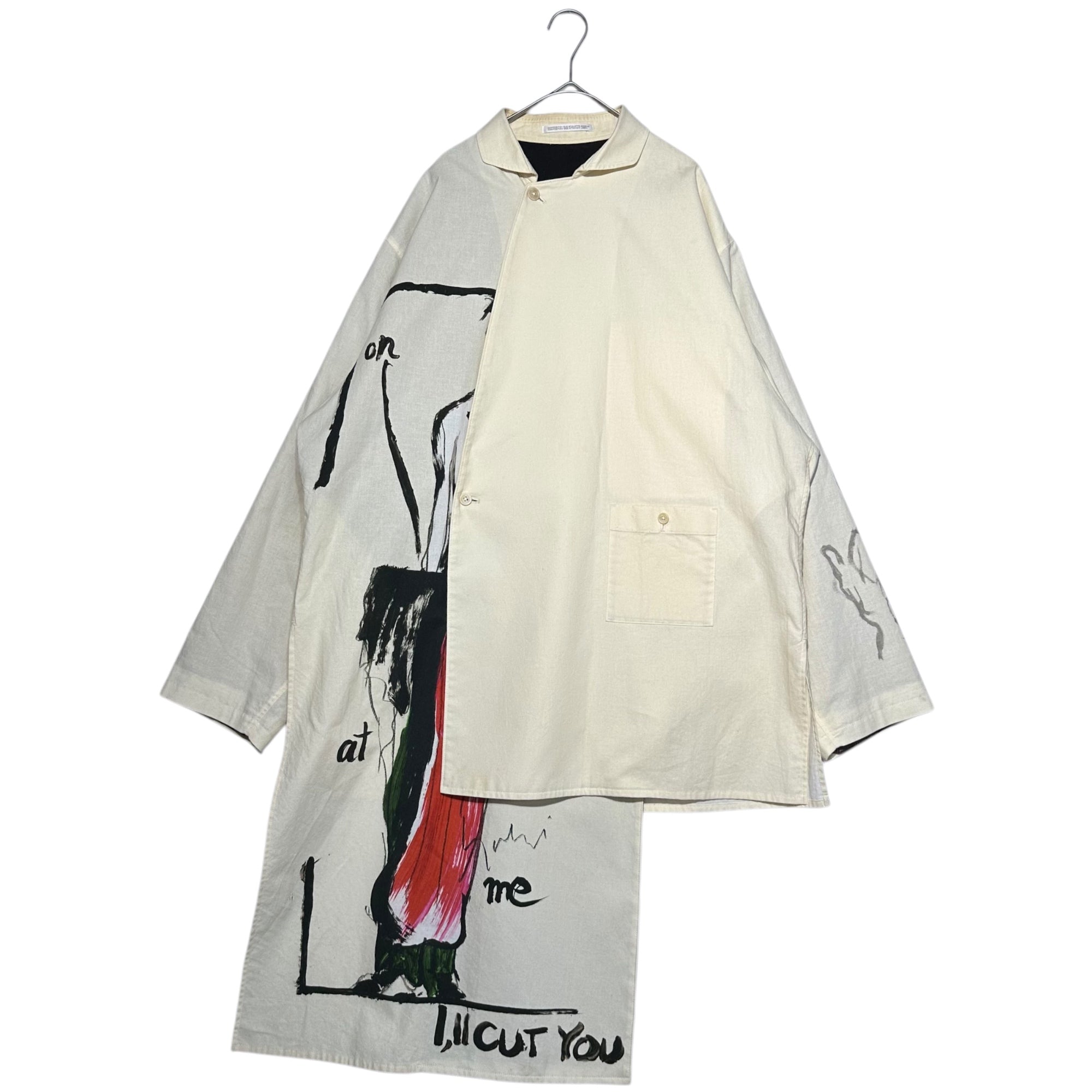 YOHJI YAMAMOTO POUR HOMME(ヨウジヤマモトプールオム) 17SS Drawing Paint Sheeting Coat Jacket デッサン ペイント シーチング コート ジャケット HD-B59-046 2(M程度) アイボリー 朝倉優佳 17SS LOOK20