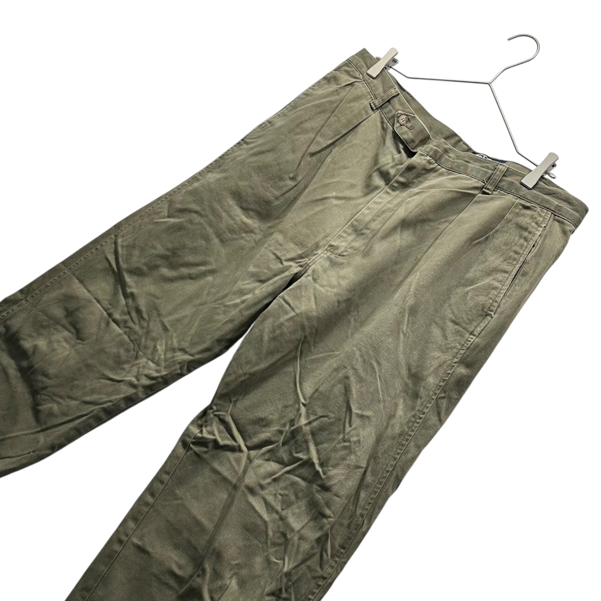POLO RALPH LAUREN(ポロラルフローレン) 80's~90's 2-Tuck Chino Trousers 2タック チノ トラウザー 実寸W37(94cm) カーキ 80年代~90年代 ヴィンテージ パンツ