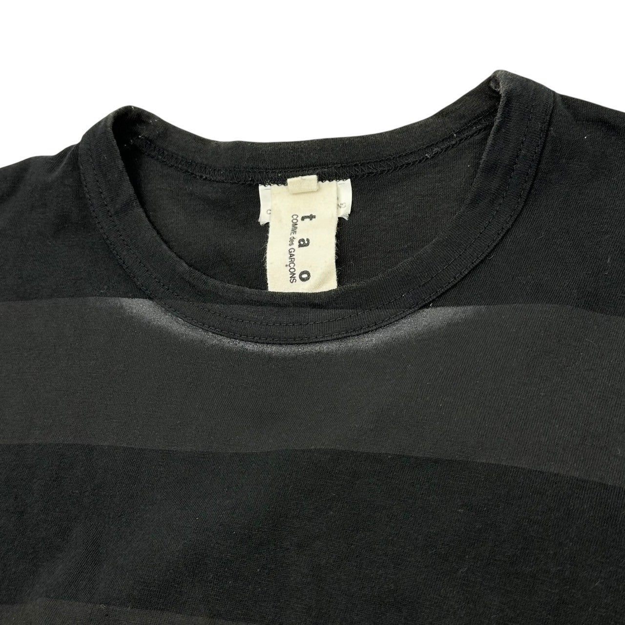 TAO COMME des GARCONS(タオコムデギャルソン) 07AW Black Border Crew Neck T-Shirt ブラック ボーダー クルーネック Tシャツ 3T-T055 M ブラック AD2007