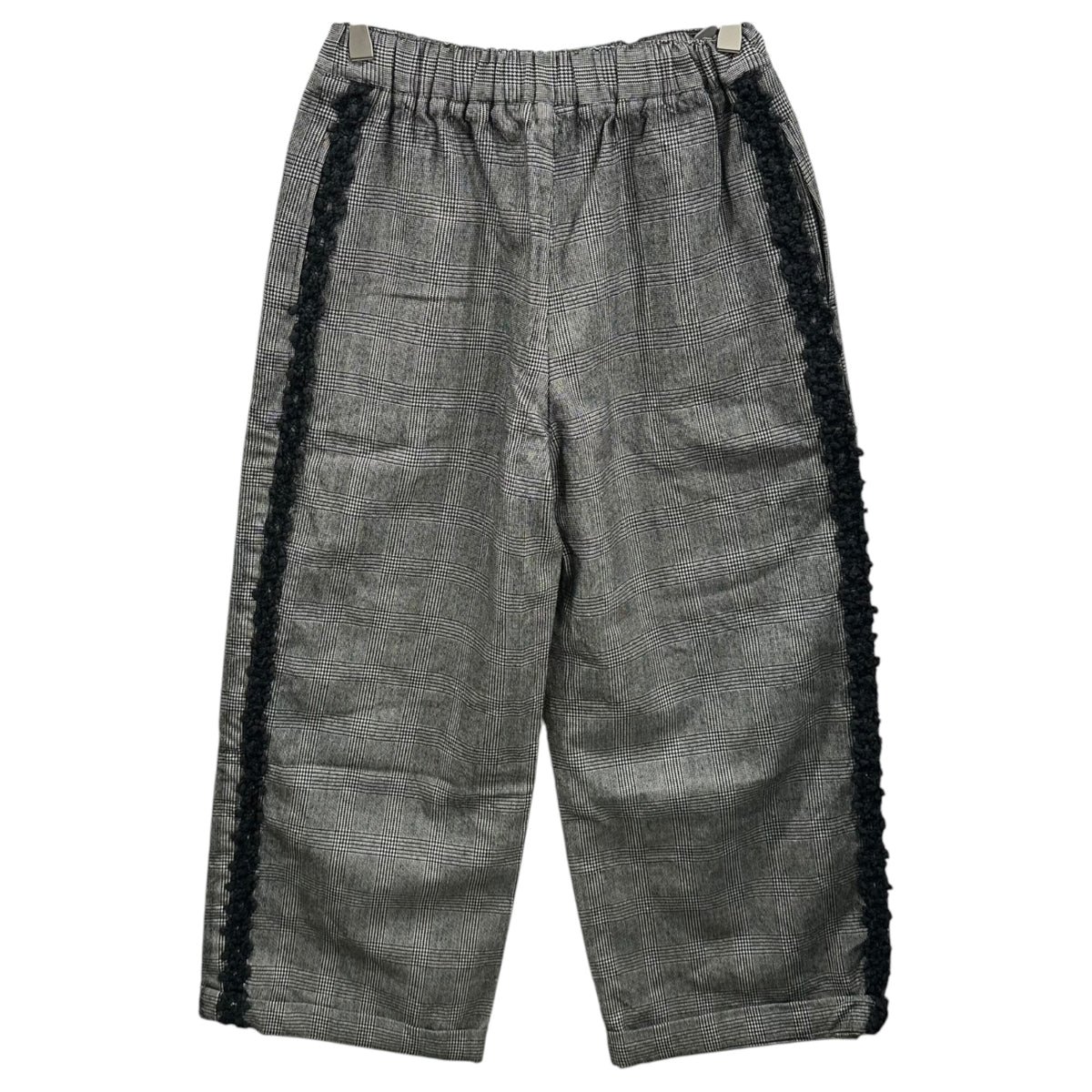 robe de chambre COMME des GARCONS(ローブドシャンブルコムデギャルソン) 1999AW Side-Lace Glen Check Straight-Leg Wool Pants サイドレース グレンチェック ストレート ウール パンツ RP-040210 FREE ブラック×ホワイト AD1999 アーカイブ