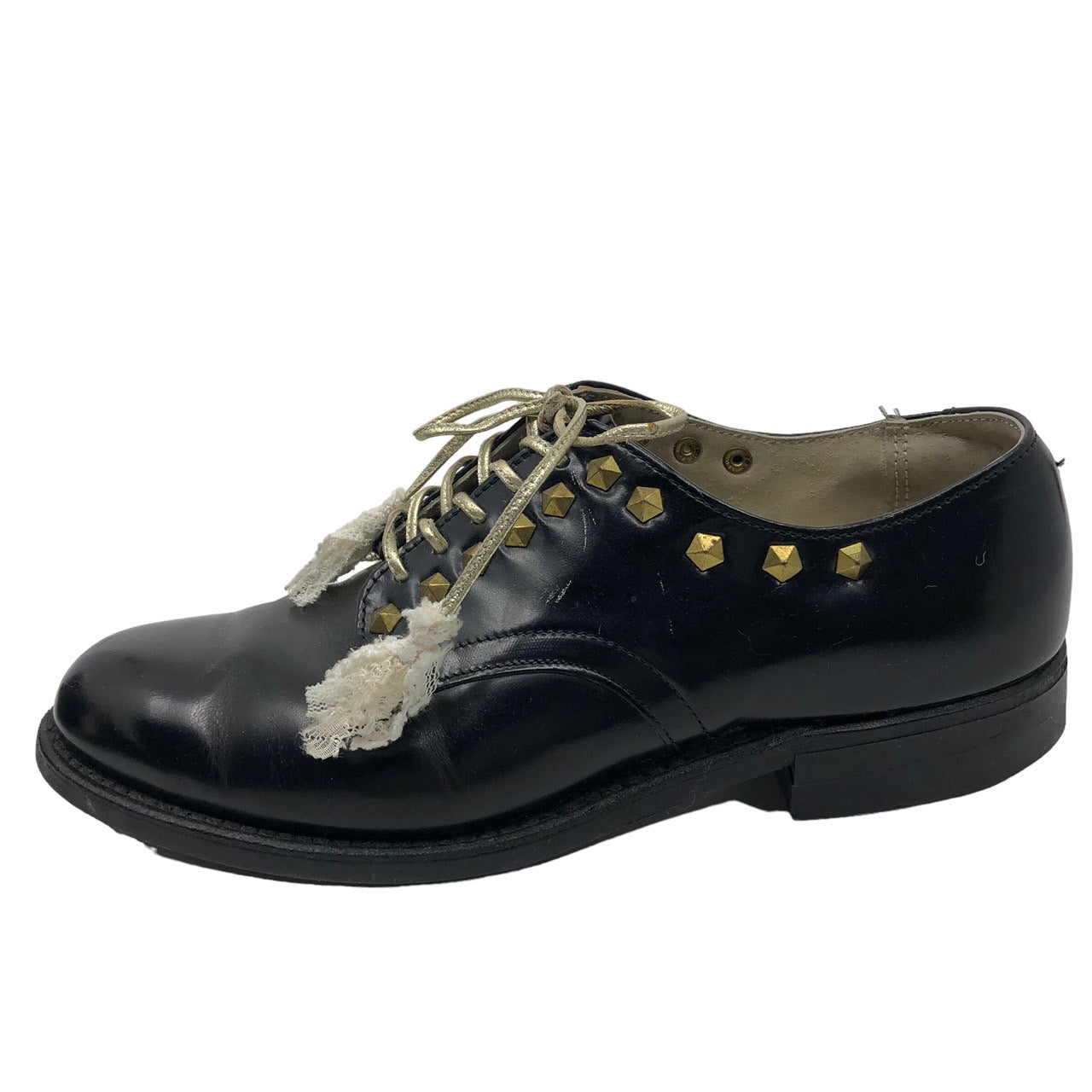 VINTAGE REMAKE(ヴィンテージリメイク) 95's WOLVERINE REMAKE SHOES SP0100-95-D-1090 24.5 ブラック スタッズ装飾・レース装飾カスタム